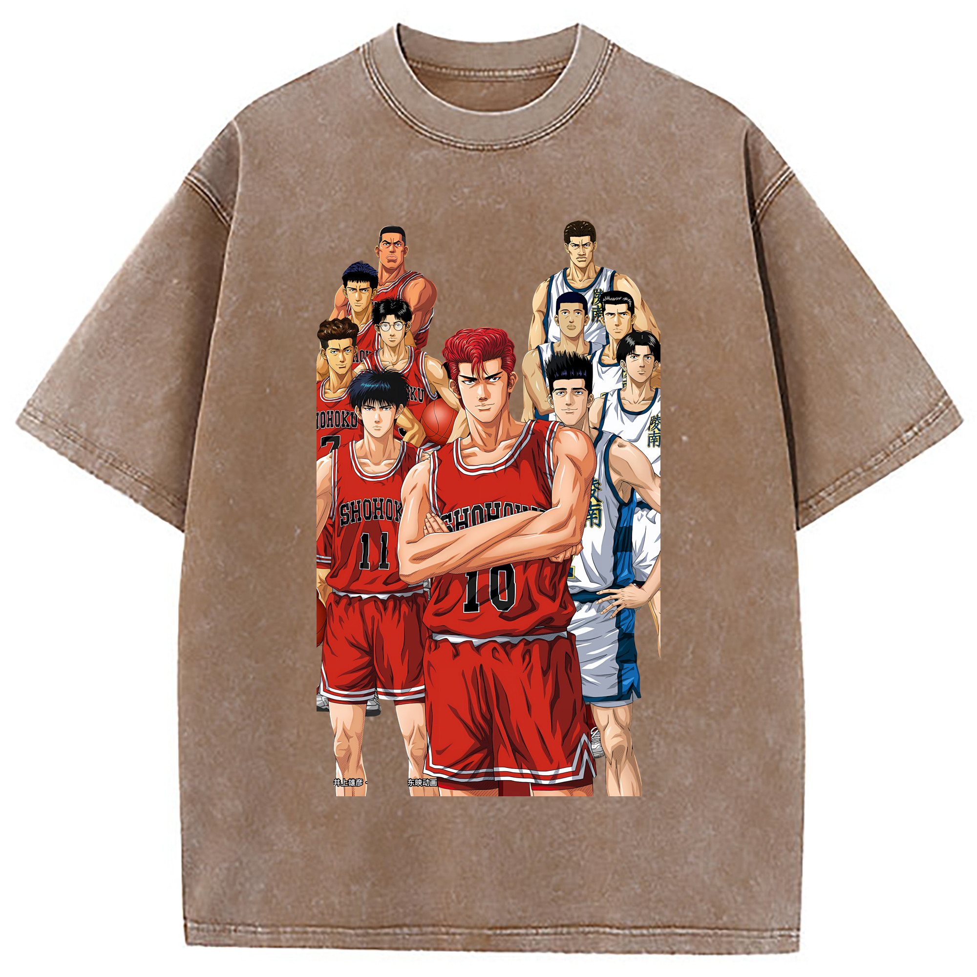 （画像用） SLAM DUNK／スラムダンク 綿100% ヴィンテージ風 半袖Tシャツ（フロントプリント）