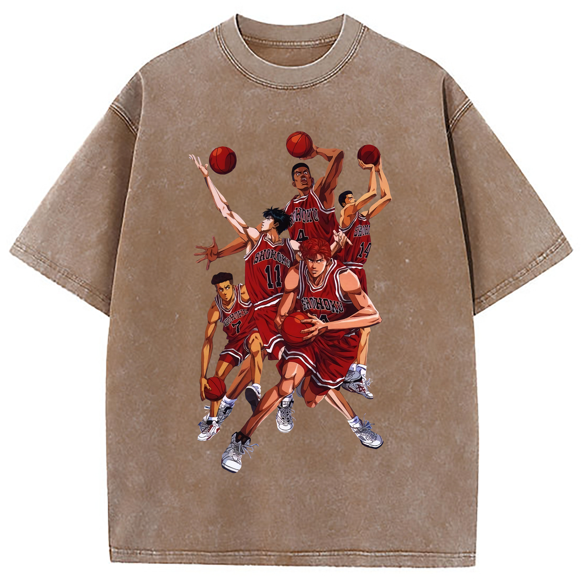 （画像用） SLAM DUNK／スラムダンク 綿100% ヴィンテージ風 半袖Tシャツ（フロントプリント）