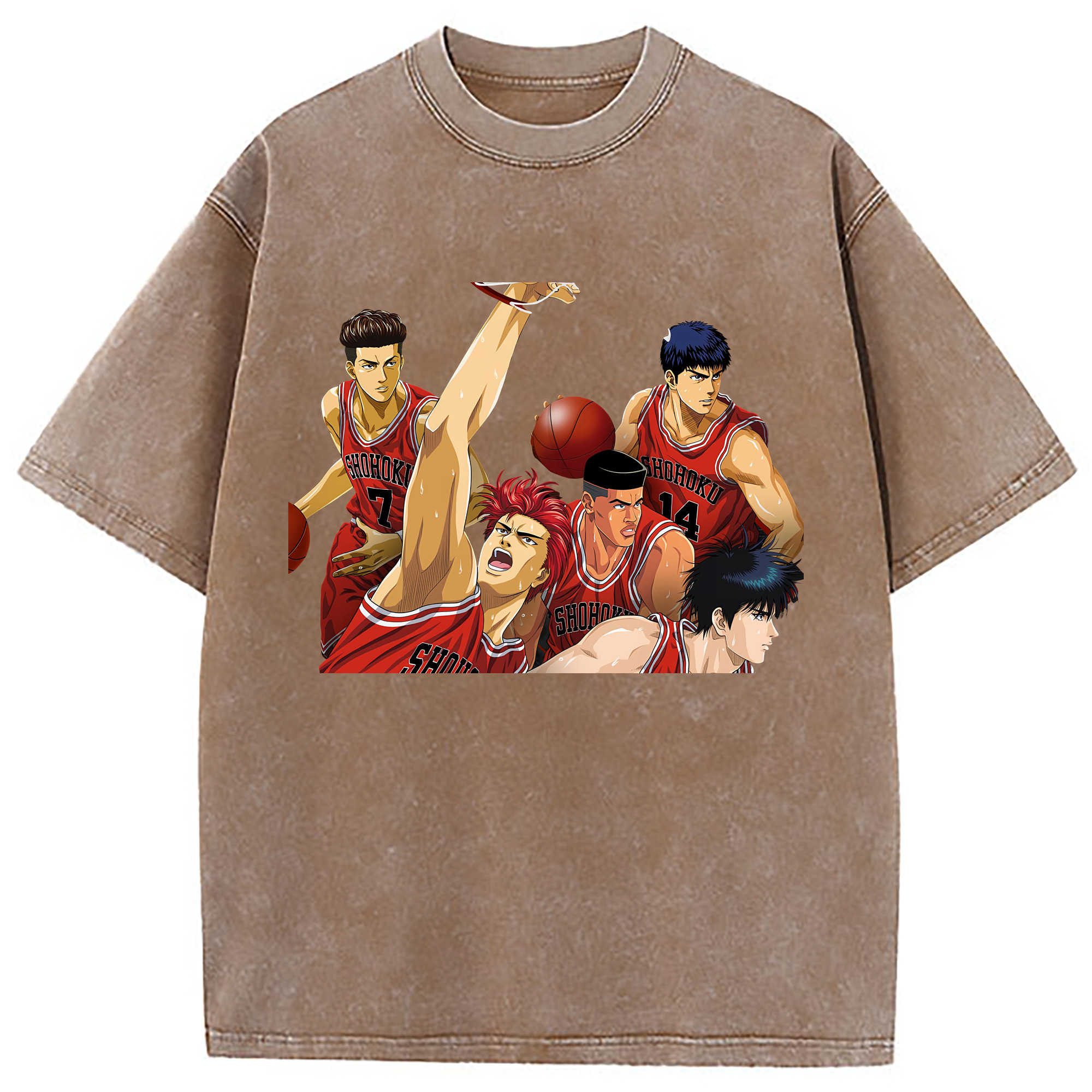 （画像用） SLAM DUNK／スラムダンク 綿100% ヴィンテージ風 半袖Tシャツ（フロントプリント）