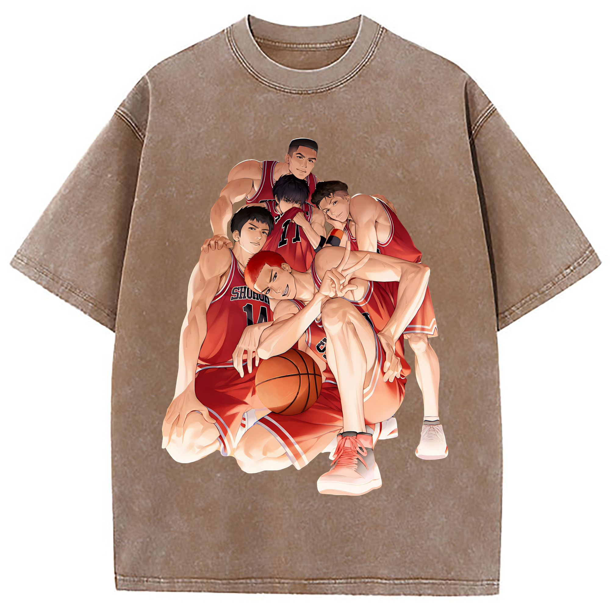 （画像用） SLAM DUNK／スラムダンク 綿100% ヴィンテージ風 半袖Tシャツ（フロントプリント）