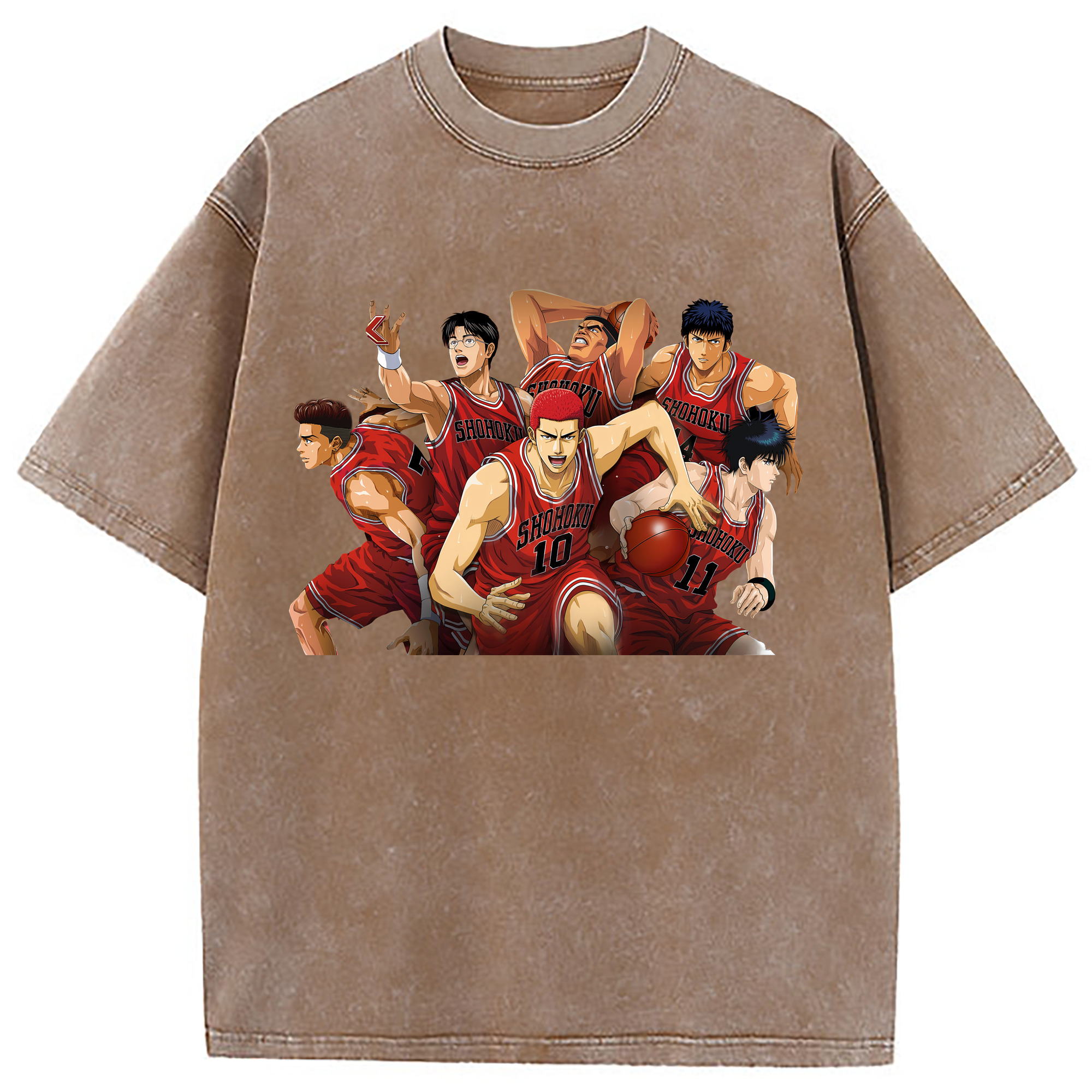 （画像用） SLAM DUNK／スラムダンク 綿100% ヴィンテージ風 半袖Tシャツ（フロントプリント）