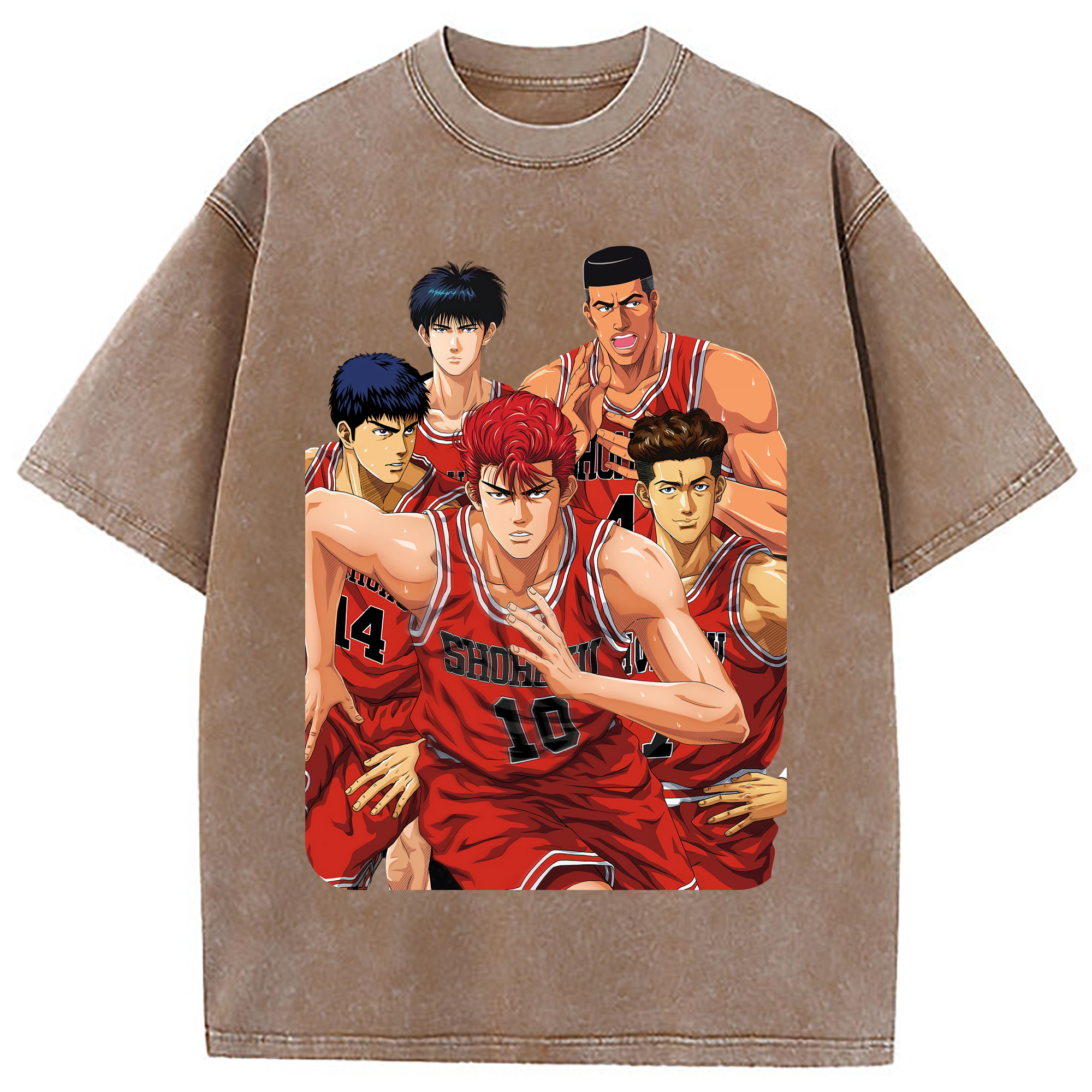 （画像用） SLAM DUNK／スラムダンク 綿100% ヴィンテージ風 半袖Tシャツ（フロントプリント）