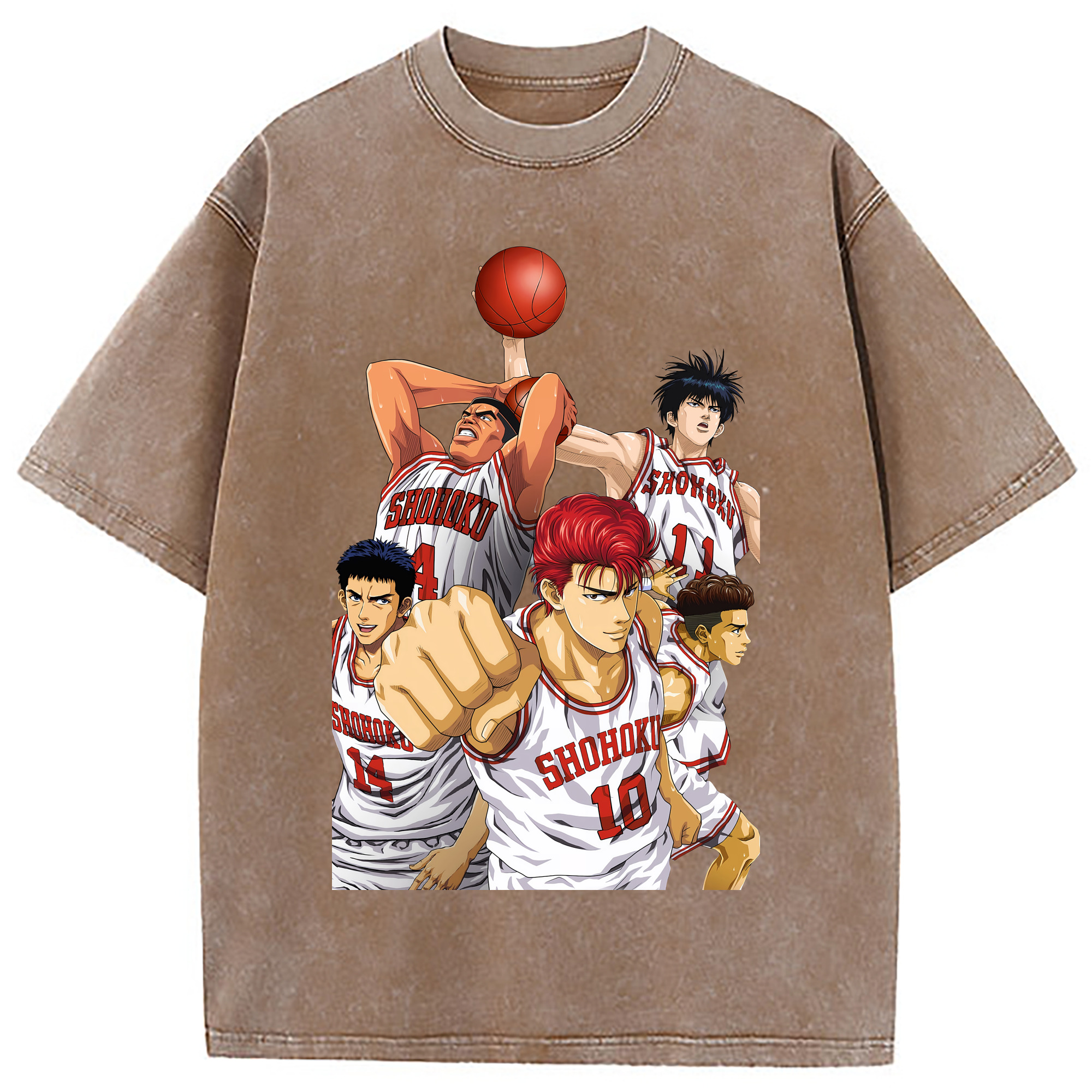 （画像用） SLAM DUNK／スラムダンク 綿100% ヴィンテージ風 半袖Tシャツ（フロントプリント）