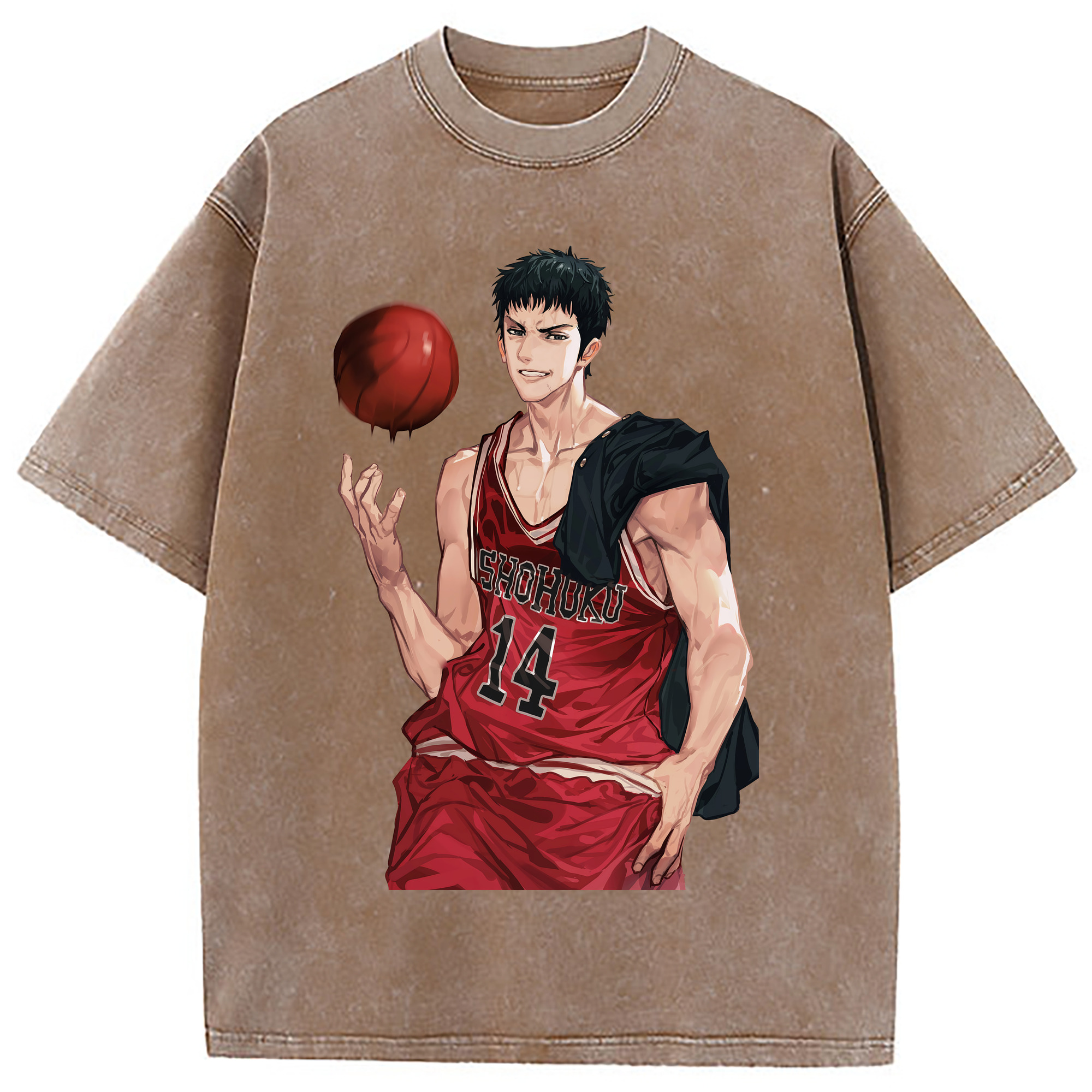 （画像用） SLAM DUNK／スラムダンク 綿100% ヴィンテージ風 半袖Tシャツ（フロントプリント）