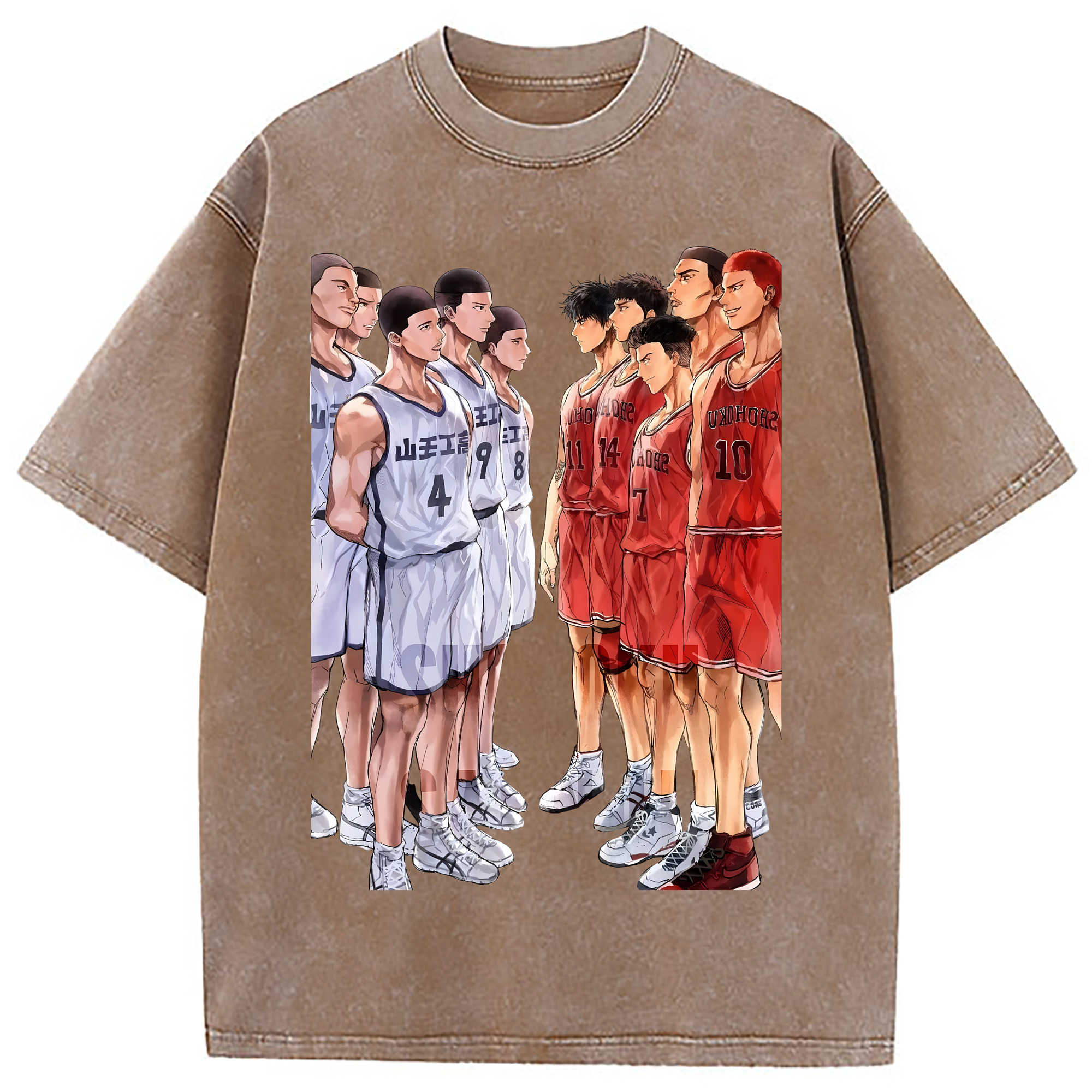 （画像用） SLAM DUNK／スラムダンク 綿100% ヴィンテージ風 半袖Tシャツ（フロントプリント）