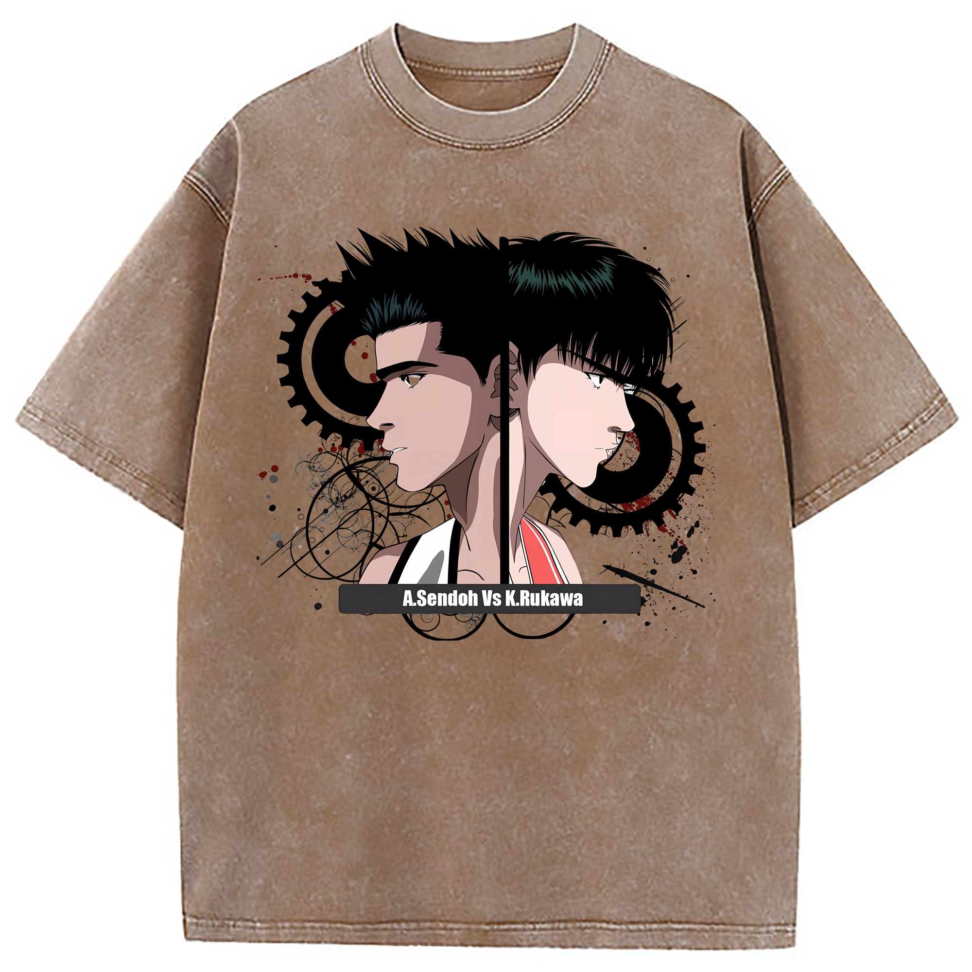 （画像用） SLAM DUNK／スラムダンク 綿100% ヴィンテージ風 半袖Tシャツ（フロントプリント）