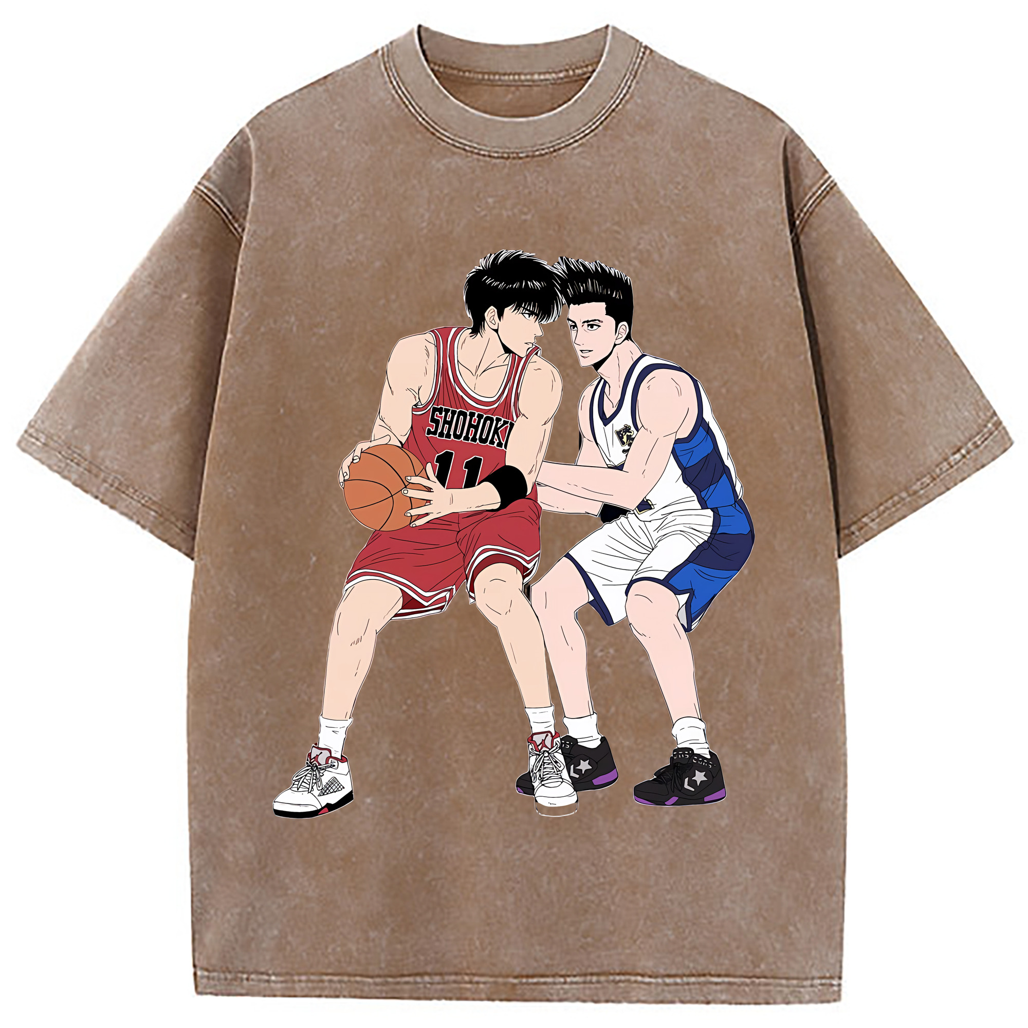 （画像用） SLAM DUNK／スラムダンク 綿100% ヴィンテージ風 半袖Tシャツ（フロントプリント）