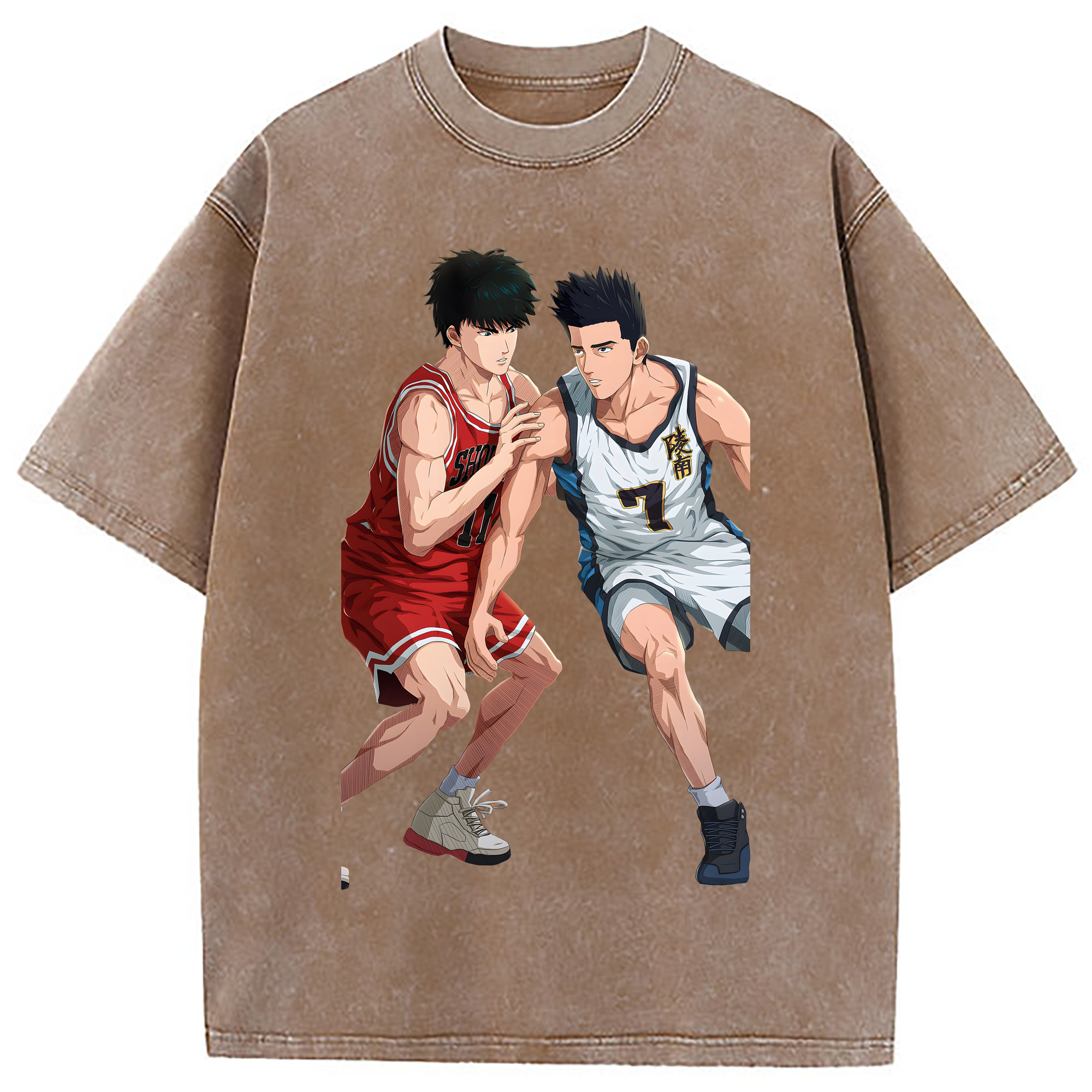 （画像用） SLAM DUNK／スラムダンク 綿100% ヴィンテージ風 半袖Tシャツ（フロントプリント）