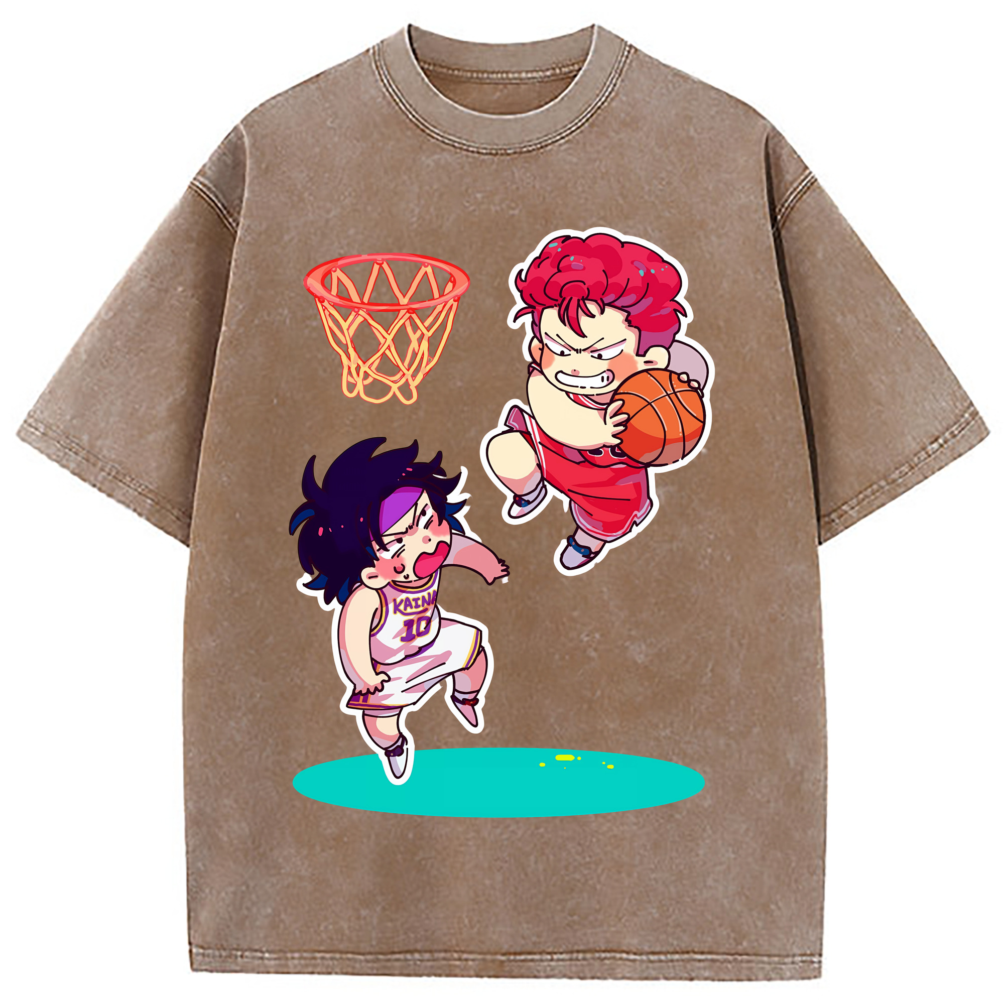 （画像用） SLAM DUNK／スラムダンク 綿100% ヴィンテージ風 半袖Tシャツ（フロントプリント）