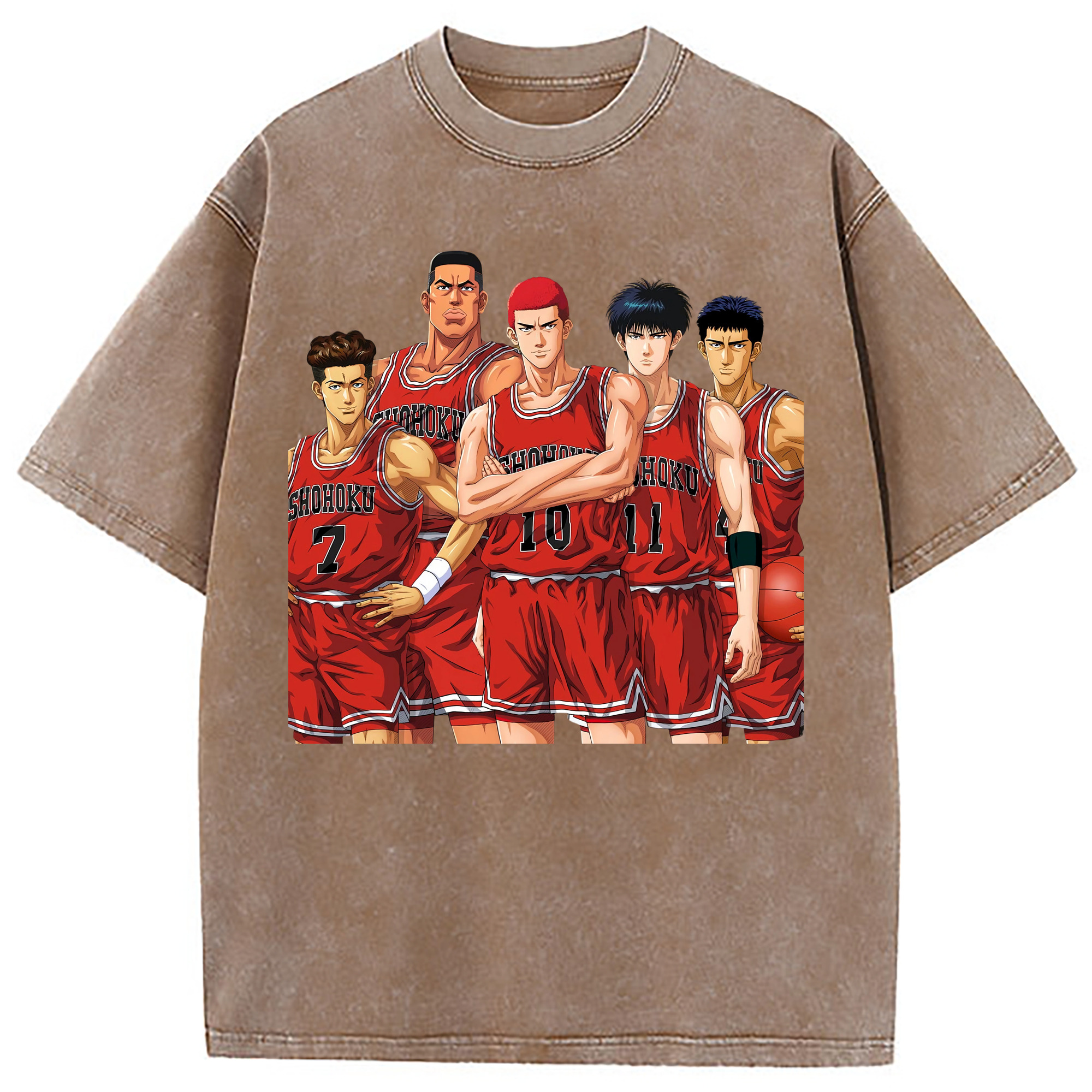 （画像用） SLAM DUNK／スラムダンク 綿100% ヴィンテージ風 半袖Tシャツ（フロントプリント）