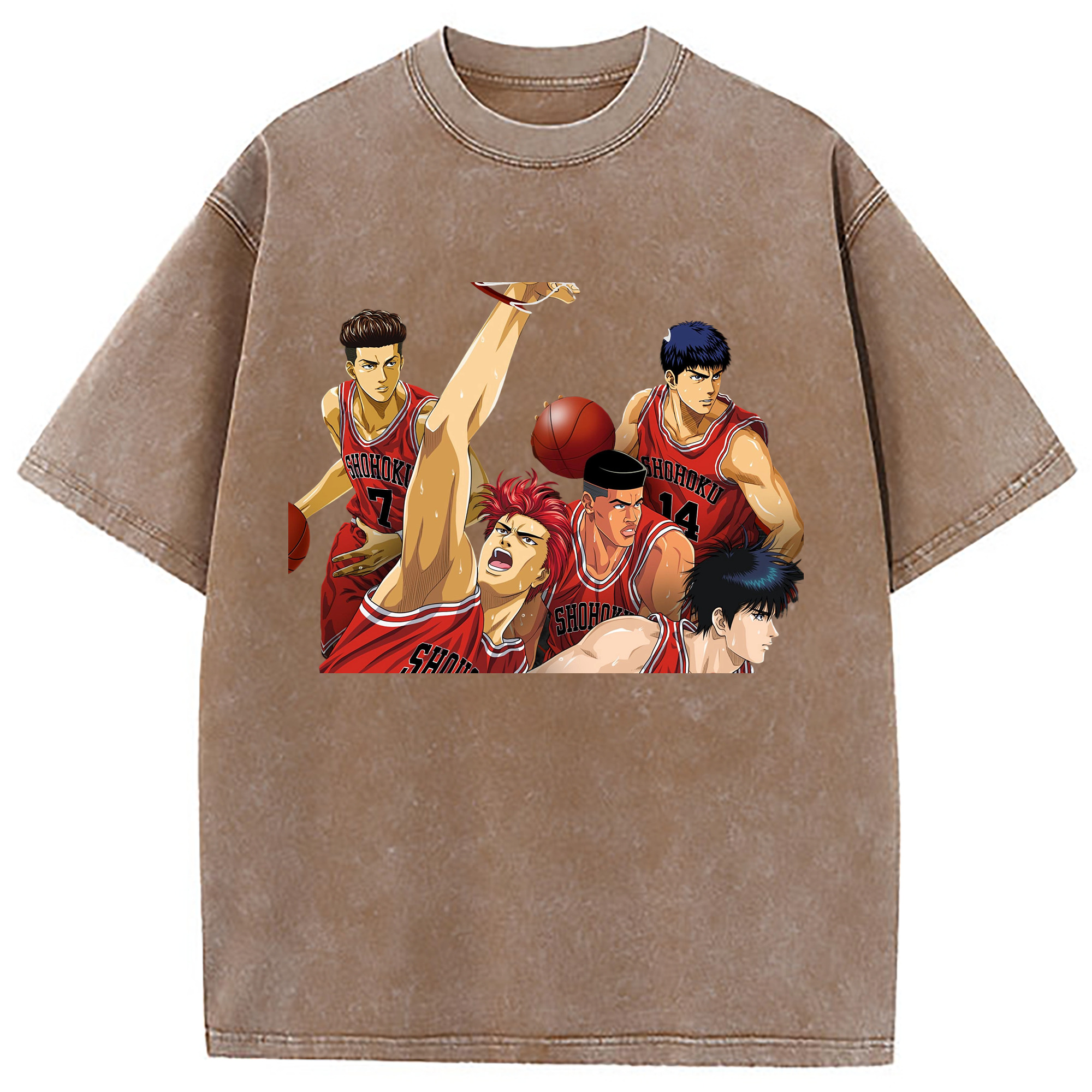 （画像用） SLAM DUNK／スラムダンク 綿100% ヴィンテージ風 半袖Tシャツ（フロントプリント）