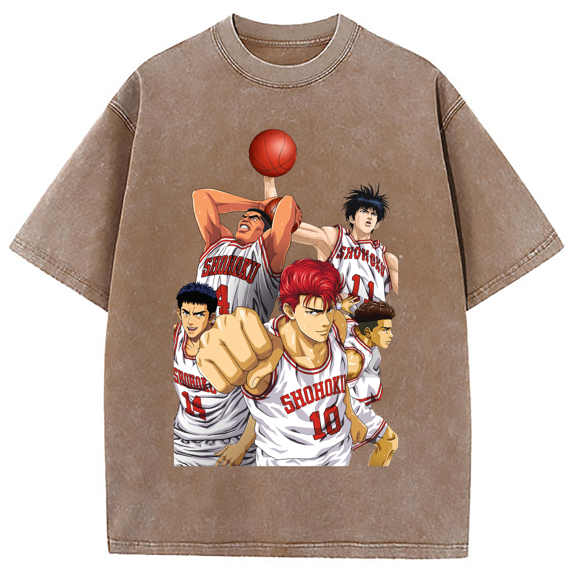 （画像用） SLAM DUNK／スラムダンク 綿100% ヴィンテージ風 半袖Tシャツ（フロントプリント）