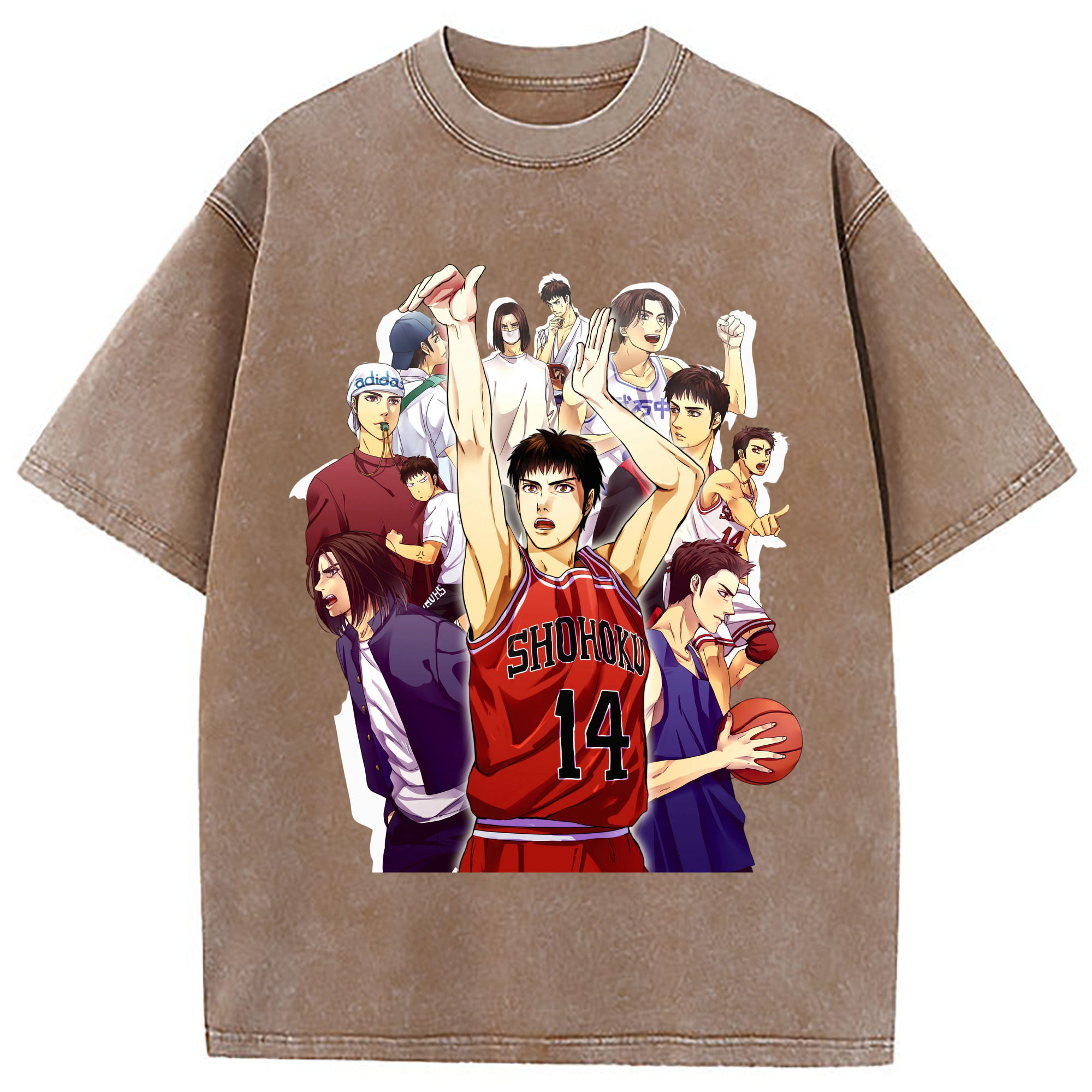 （画像用） SLAM DUNK／スラムダンク 綿100% ヴィンテージ風 半袖Tシャツ（フロントプリント）