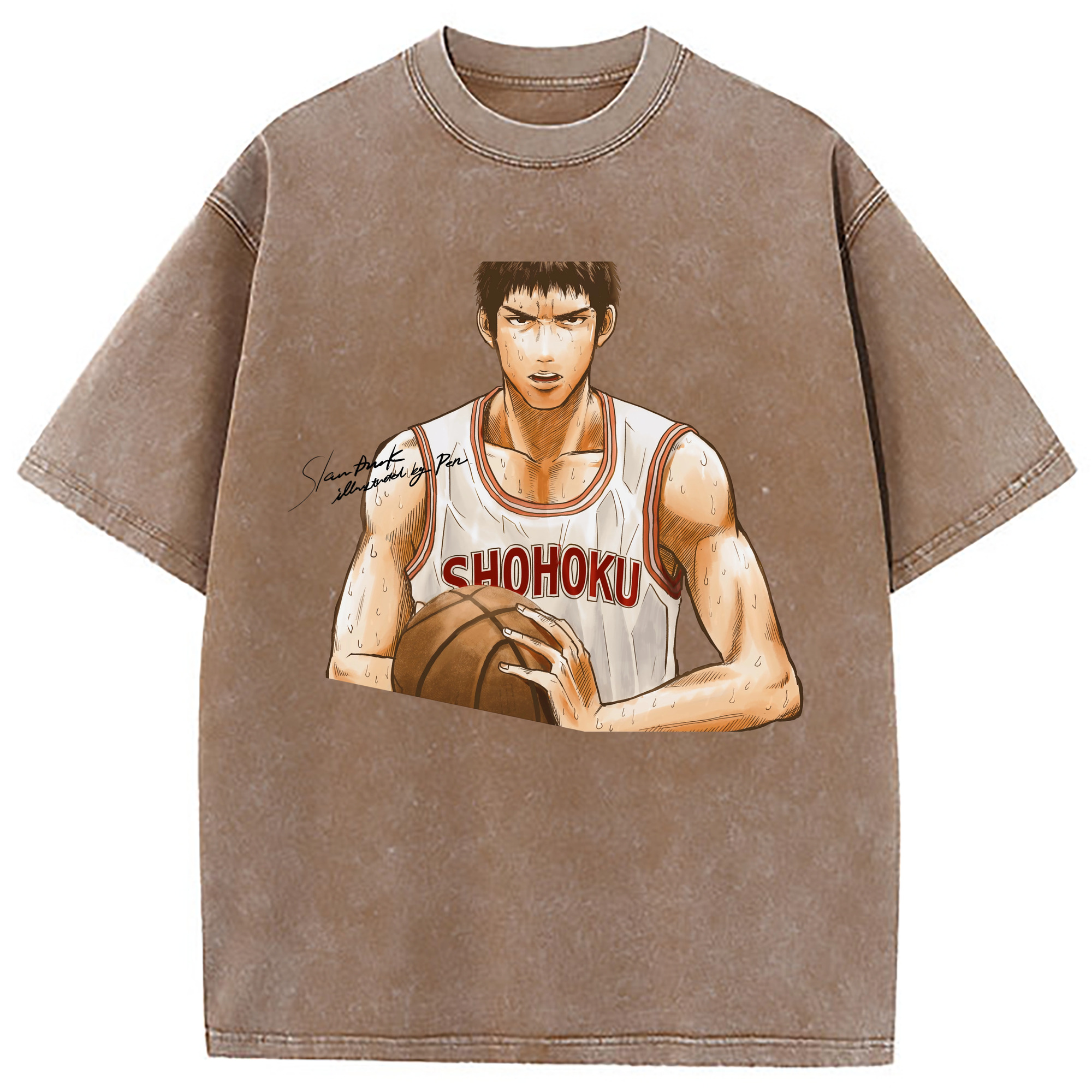 （画像用） SLAM DUNK／スラムダンク 綿100% ヴィンテージ風 半袖Tシャツ（フロントプリント）