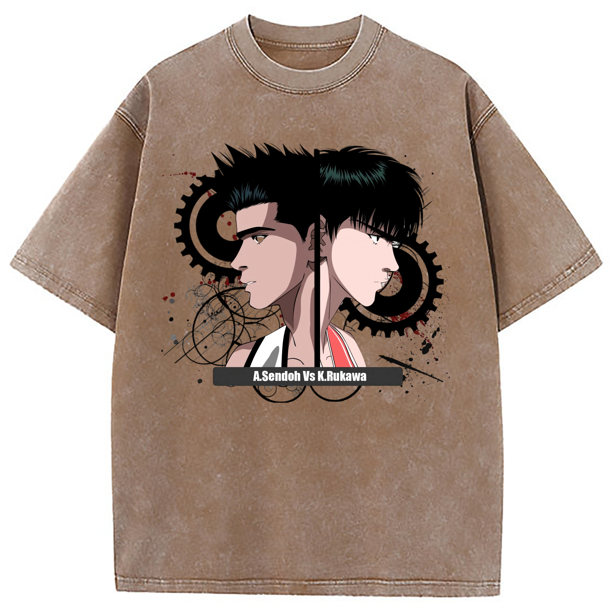 （画像用） SLAM DUNK／スラムダンク 綿100% ヴィンテージ風 半袖Tシャツ（フロントプリント）