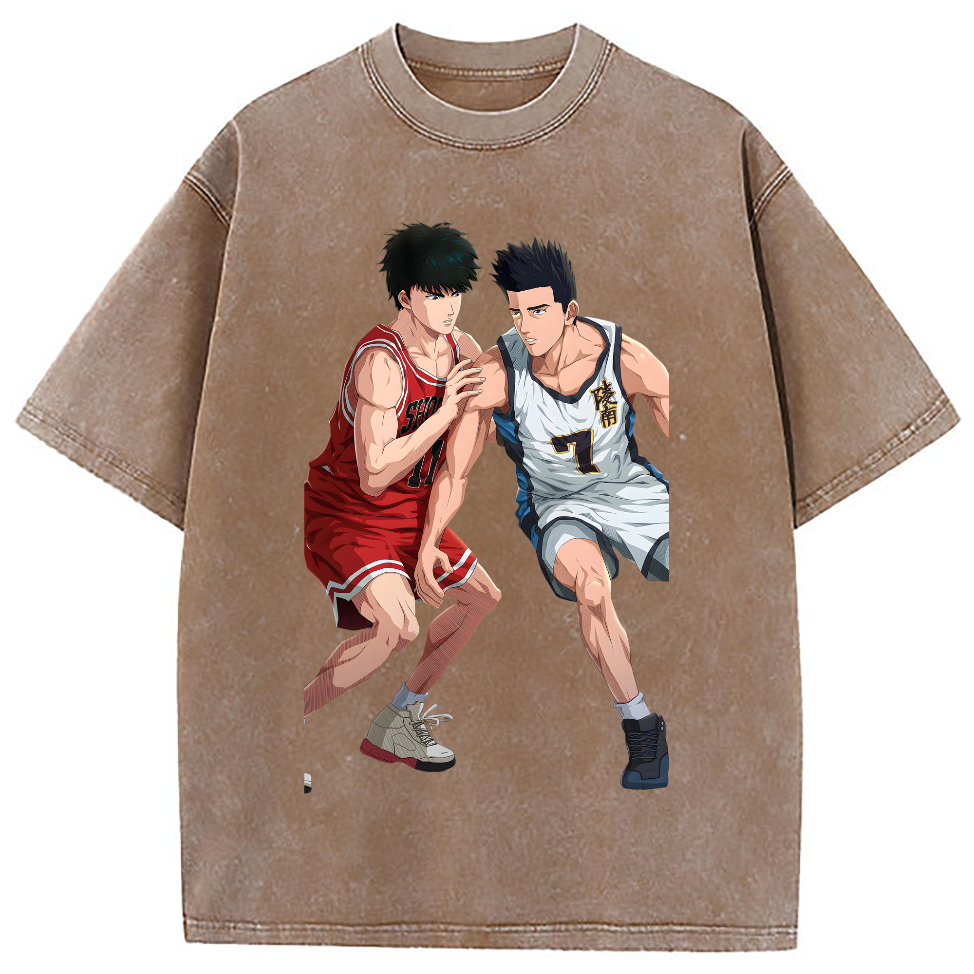 （画像用） SLAM DUNK／スラムダンク 綿100% ヴィンテージ風 半袖Tシャツ（フロントプリント）