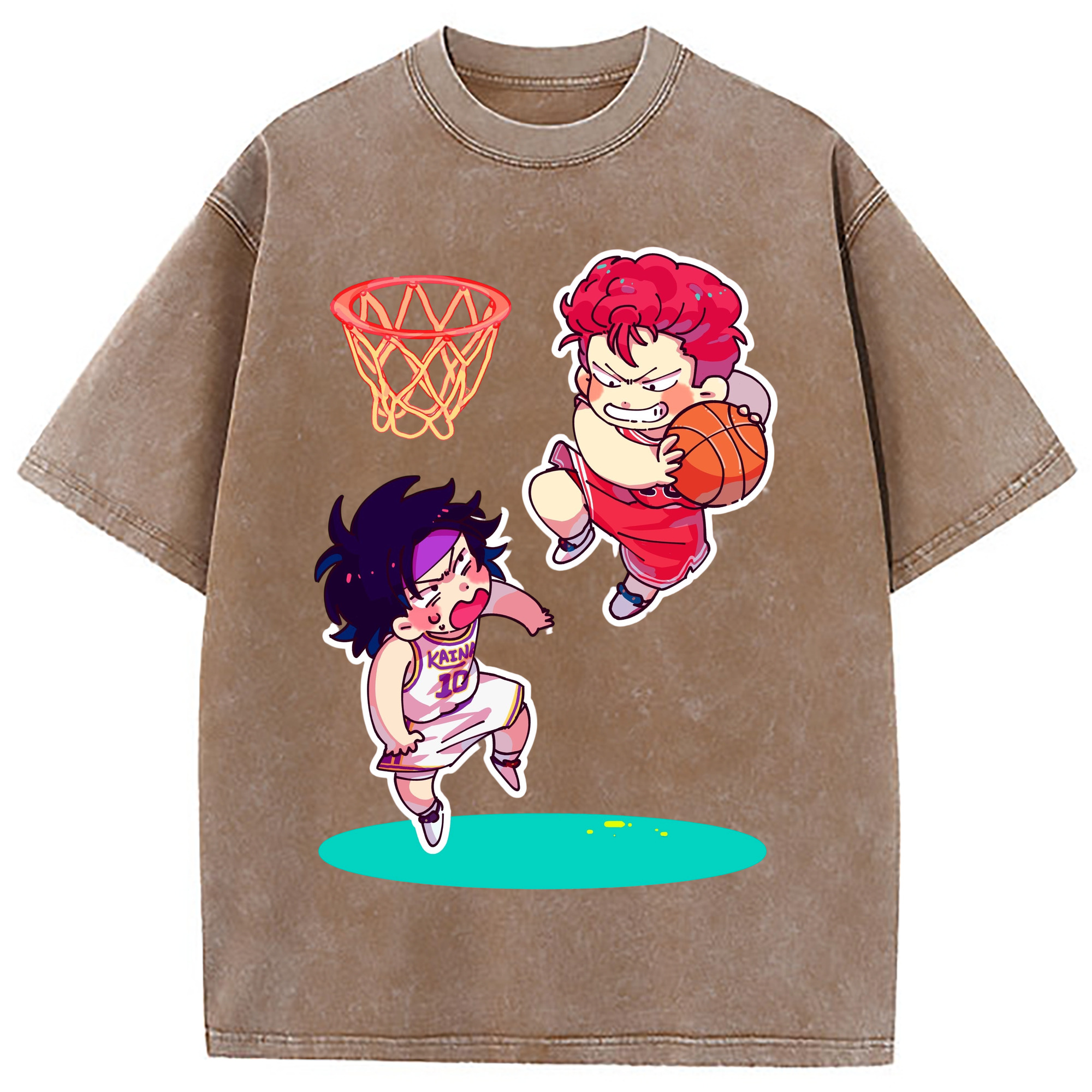 （画像用） SLAM DUNK／スラムダンク 綿100% ヴィンテージ風 半袖Tシャツ（フロントプリント）
