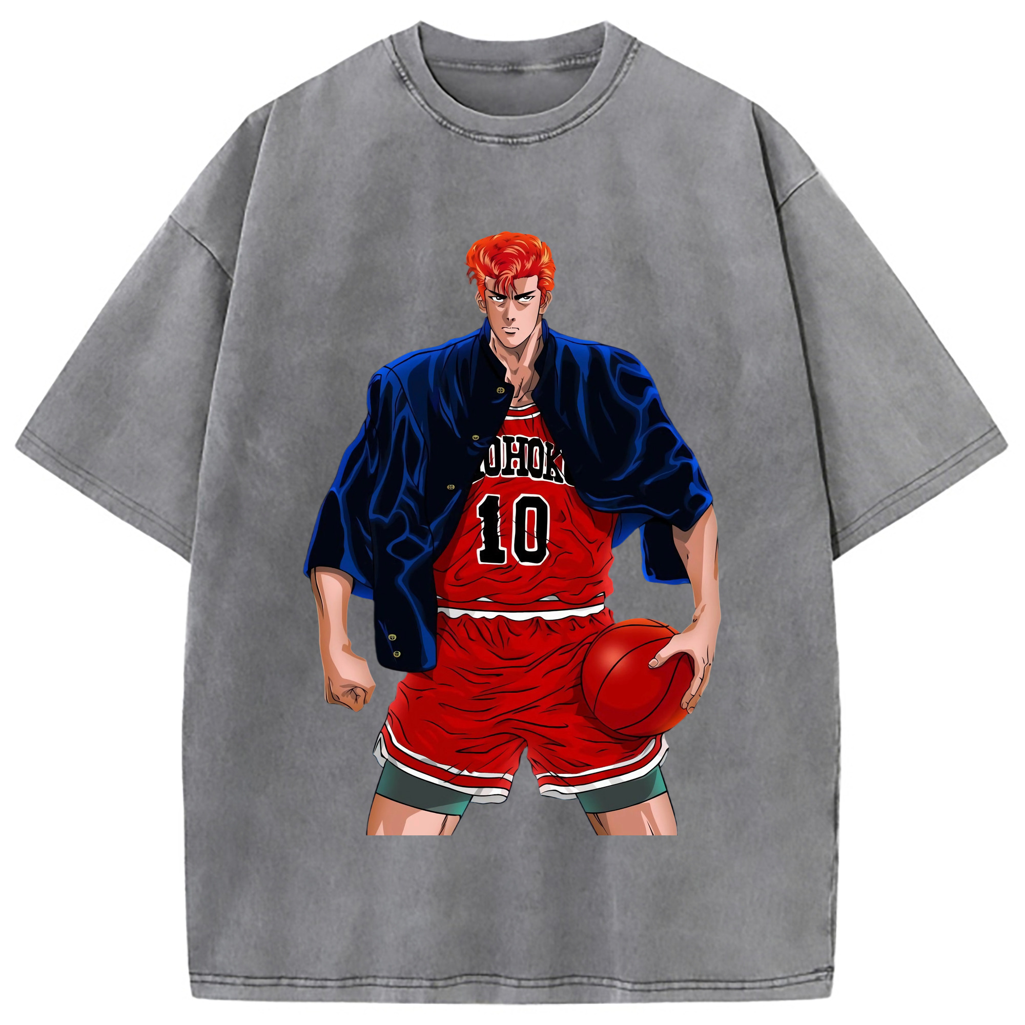 （画像用） SLAM DUNK／スラムダンク 綿100% ヴィンテージ風 半袖Tシャツ（フロントプリント）