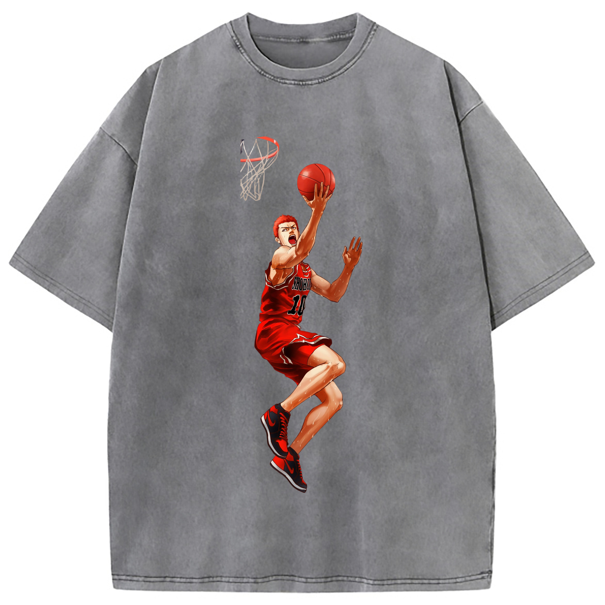 （画像用） SLAM DUNK／スラムダンク 綿100% ヴィンテージ風 半袖Tシャツ（フロントプリント）