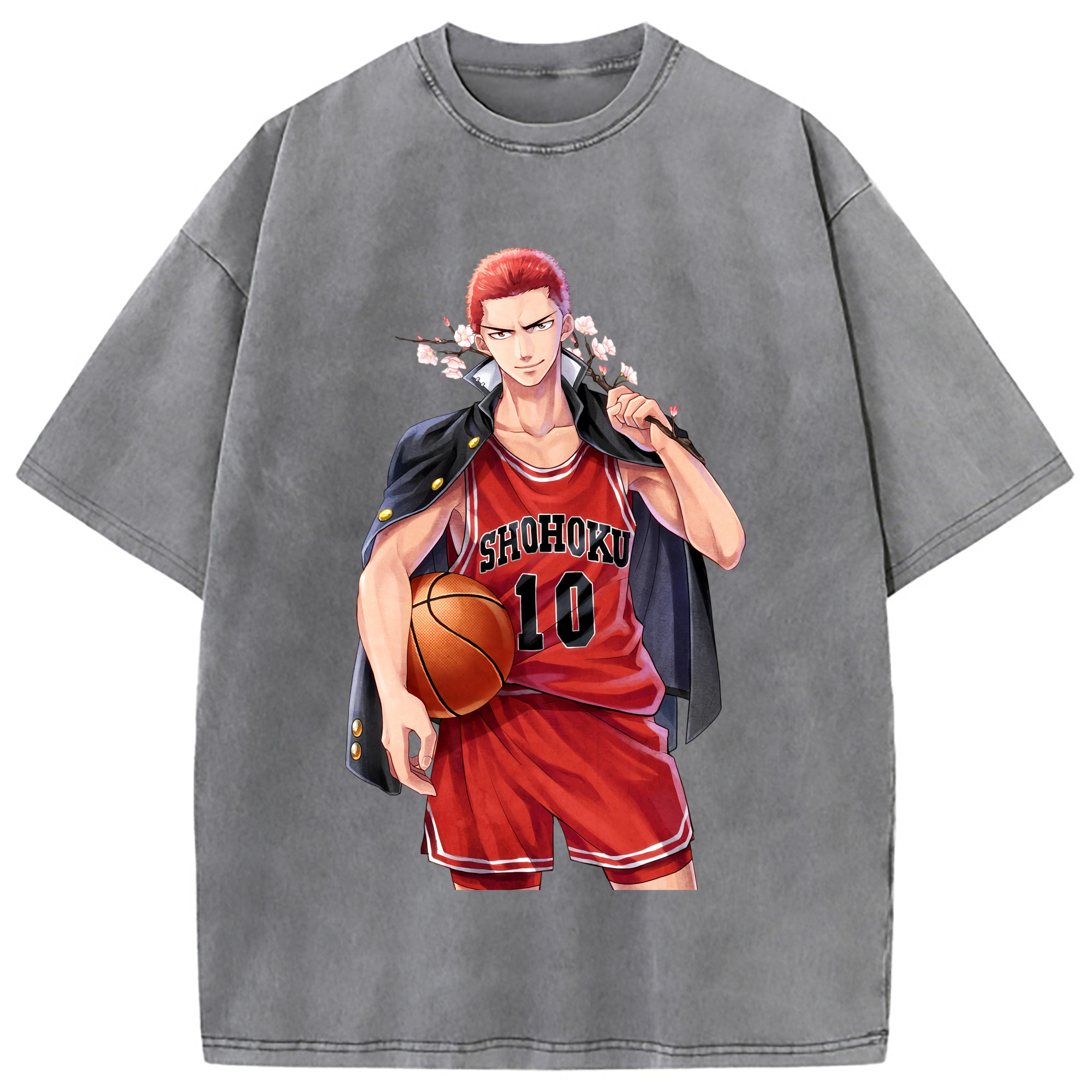 （画像用） SLAM DUNK／スラムダンク 綿100% ヴィンテージ風 半袖Tシャツ（フロントプリント）