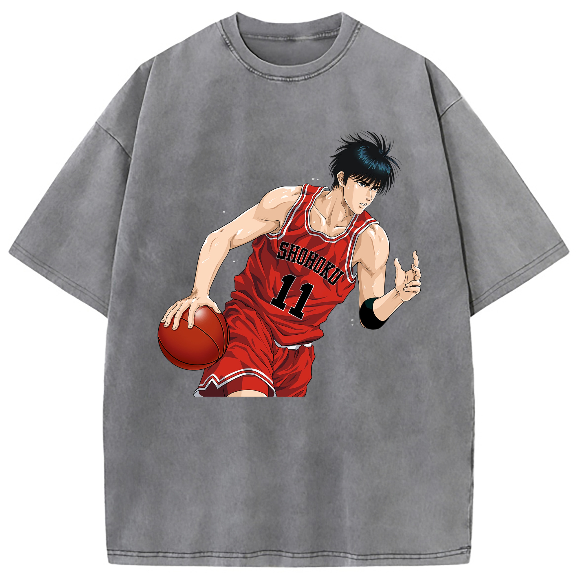 （画像用） SLAM DUNK／スラムダンク 綿100% ヴィンテージ風 半袖Tシャツ（フロントプリント）