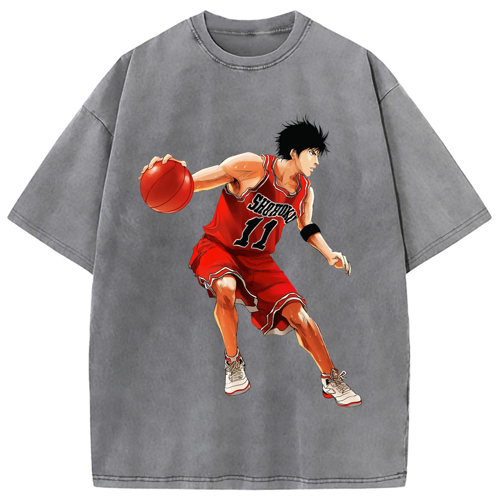 （画像用） SLAM DUNK／スラムダンク 綿100% ヴィンテージ風 半袖Tシャツ（フロントプリント）