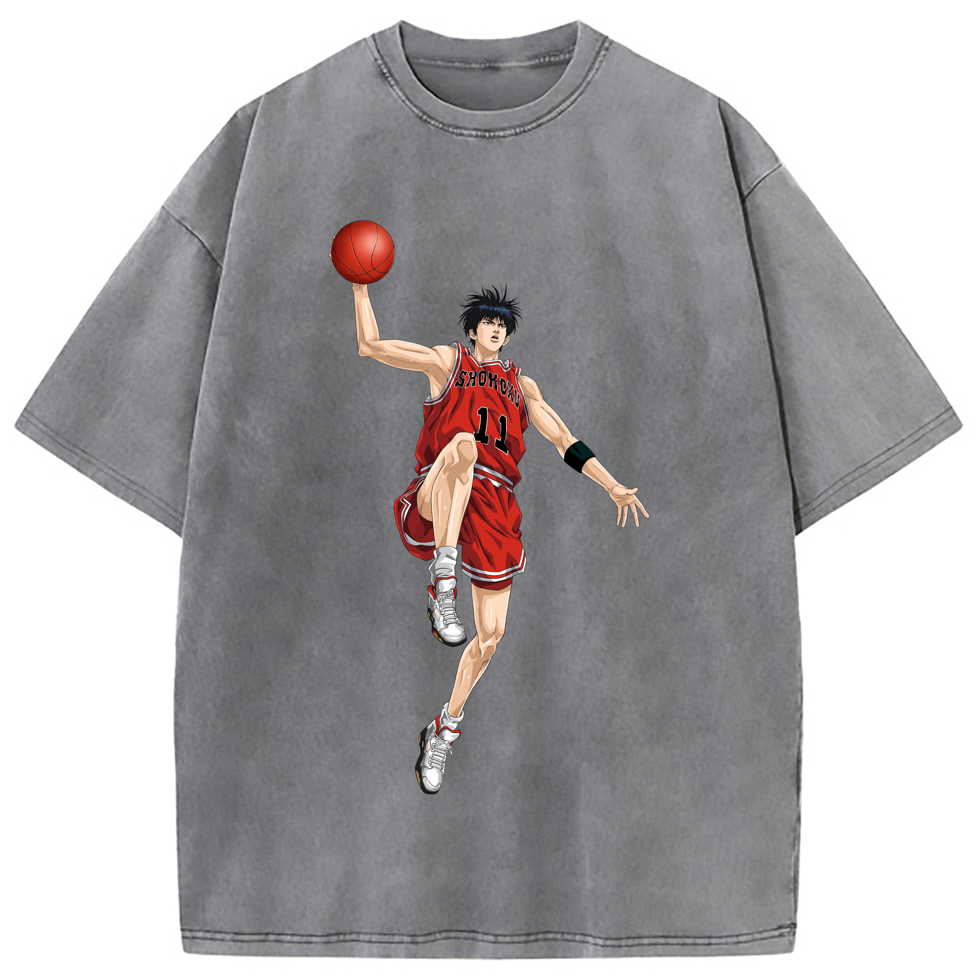 （画像用） SLAM DUNK／スラムダンク 綿100% ヴィンテージ風 半袖Tシャツ（フロントプリント）