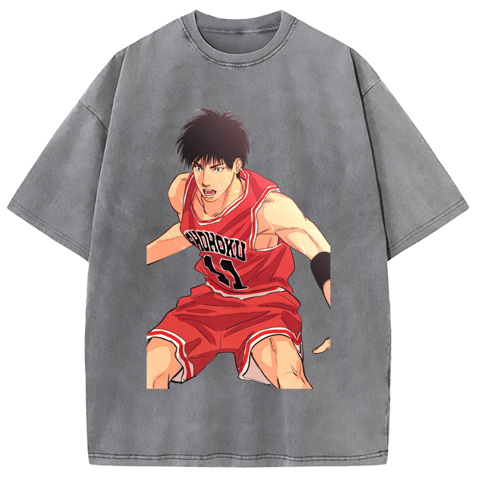 （画像用） SLAM DUNK／スラムダンク 綿100% ヴィンテージ風 半袖Tシャツ（フロントプリント）