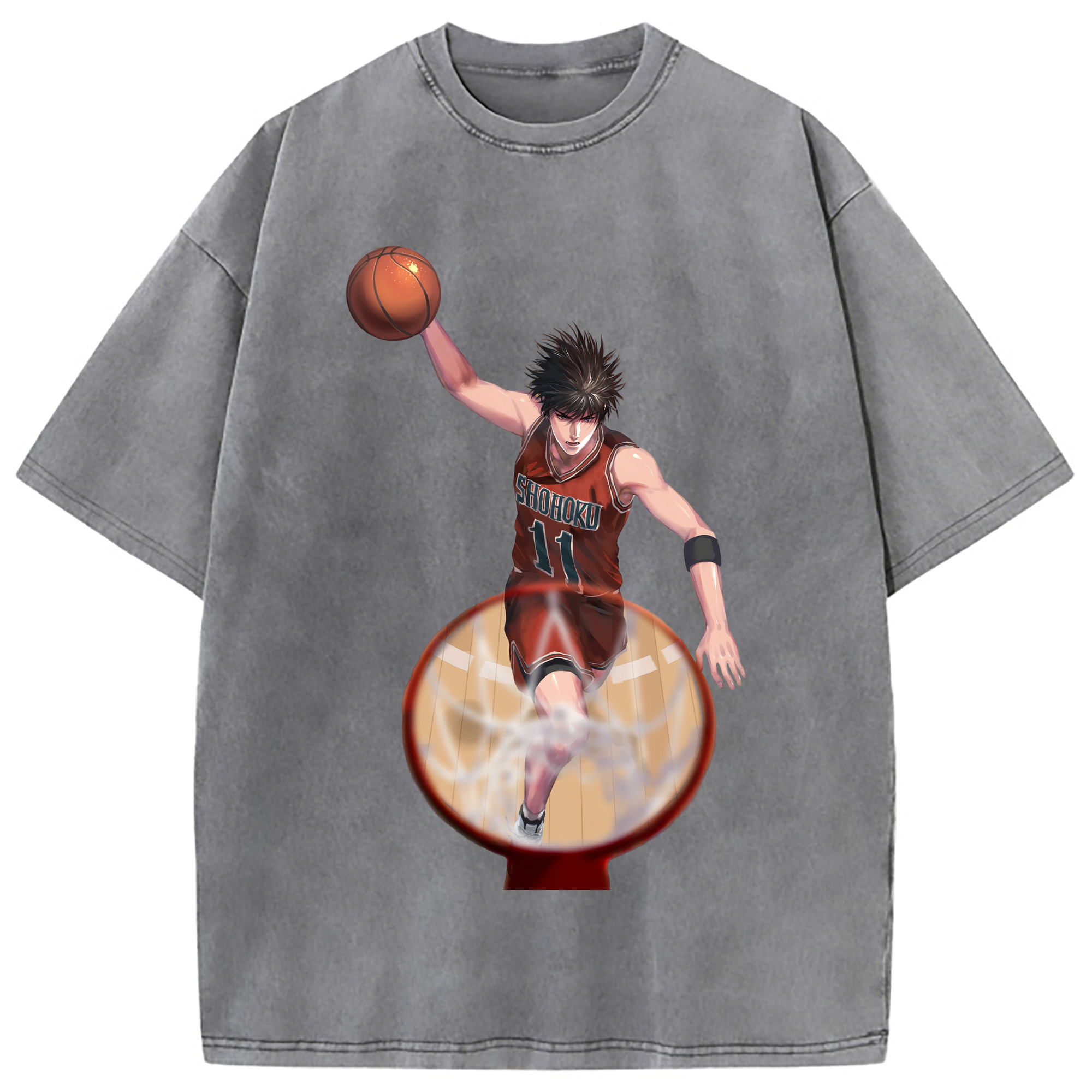 （画像用） SLAM DUNK／スラムダンク 綿100% ヴィンテージ風 半袖Tシャツ（フロントプリント）