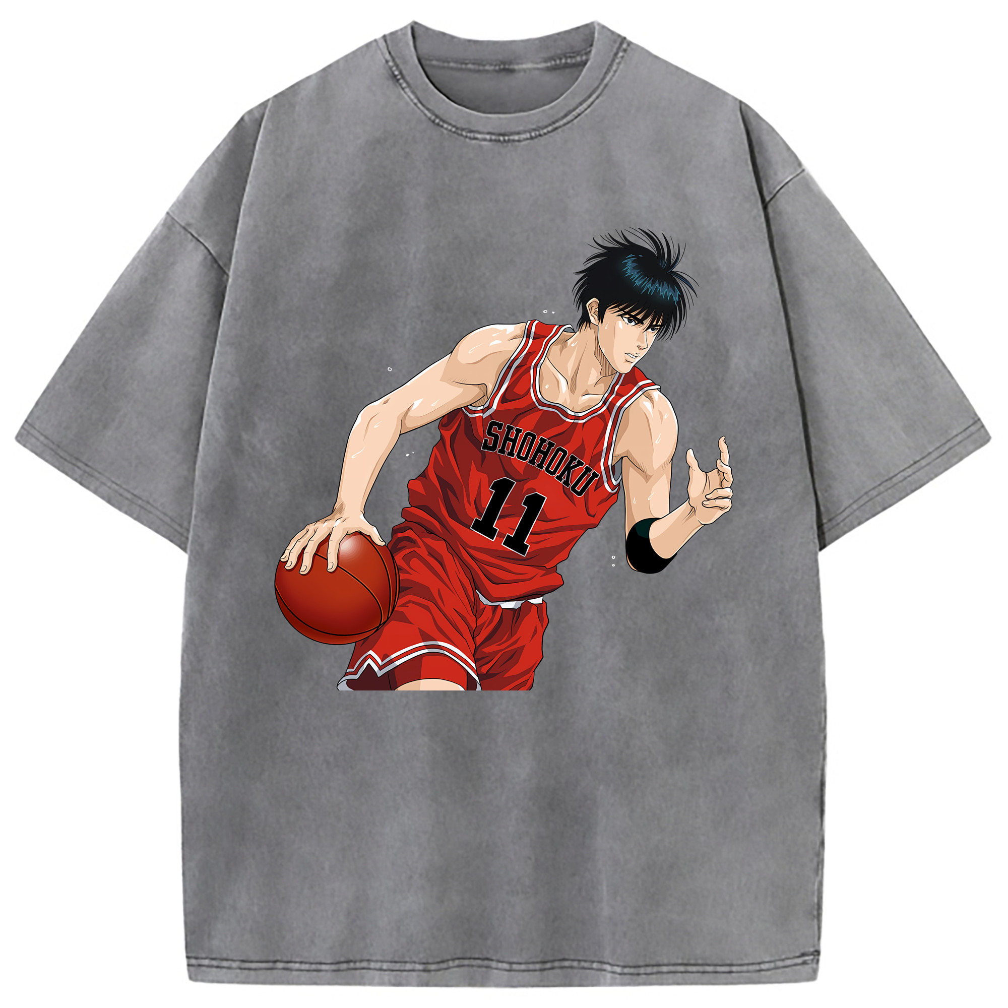 （画像用） SLAM DUNK／スラムダンク 綿100% ヴィンテージ風 半袖Tシャツ（フロントプリント）