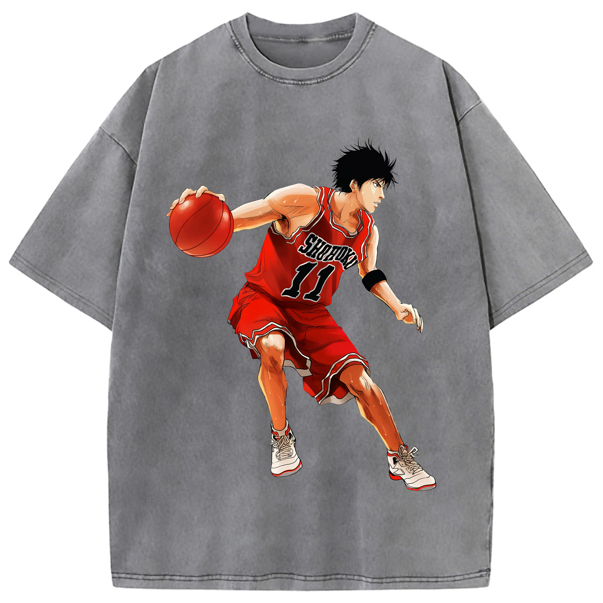 （画像用） SLAM DUNK／スラムダンク 綿100% ヴィンテージ風 半袖Tシャツ（フロントプリント）