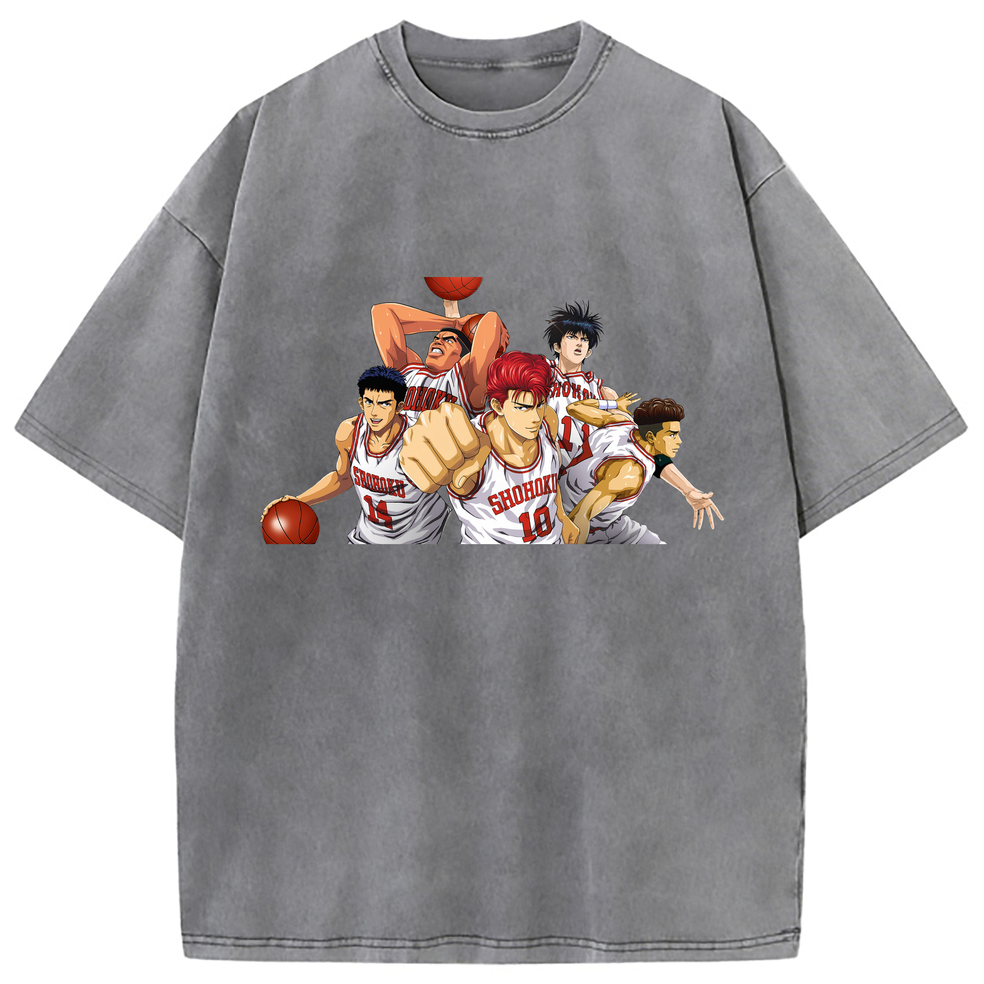 （画像用） SLAM DUNK／スラムダンク 綿100% ヴィンテージ風 半袖Tシャツ（フロントプリント）