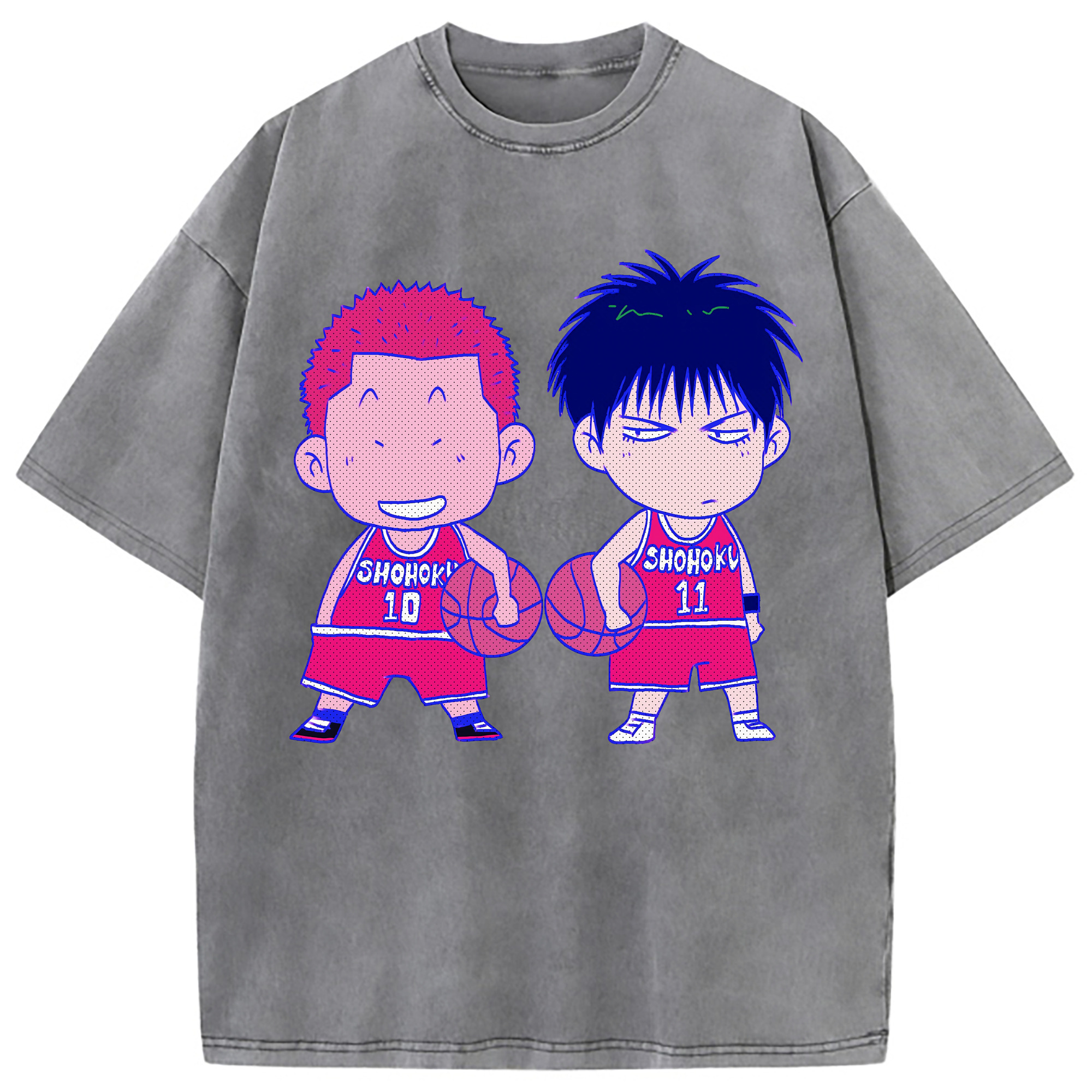 （画像用） SLAM DUNK／スラムダンク 綿100% ヴィンテージ風 半袖Tシャツ（フロントプリント）