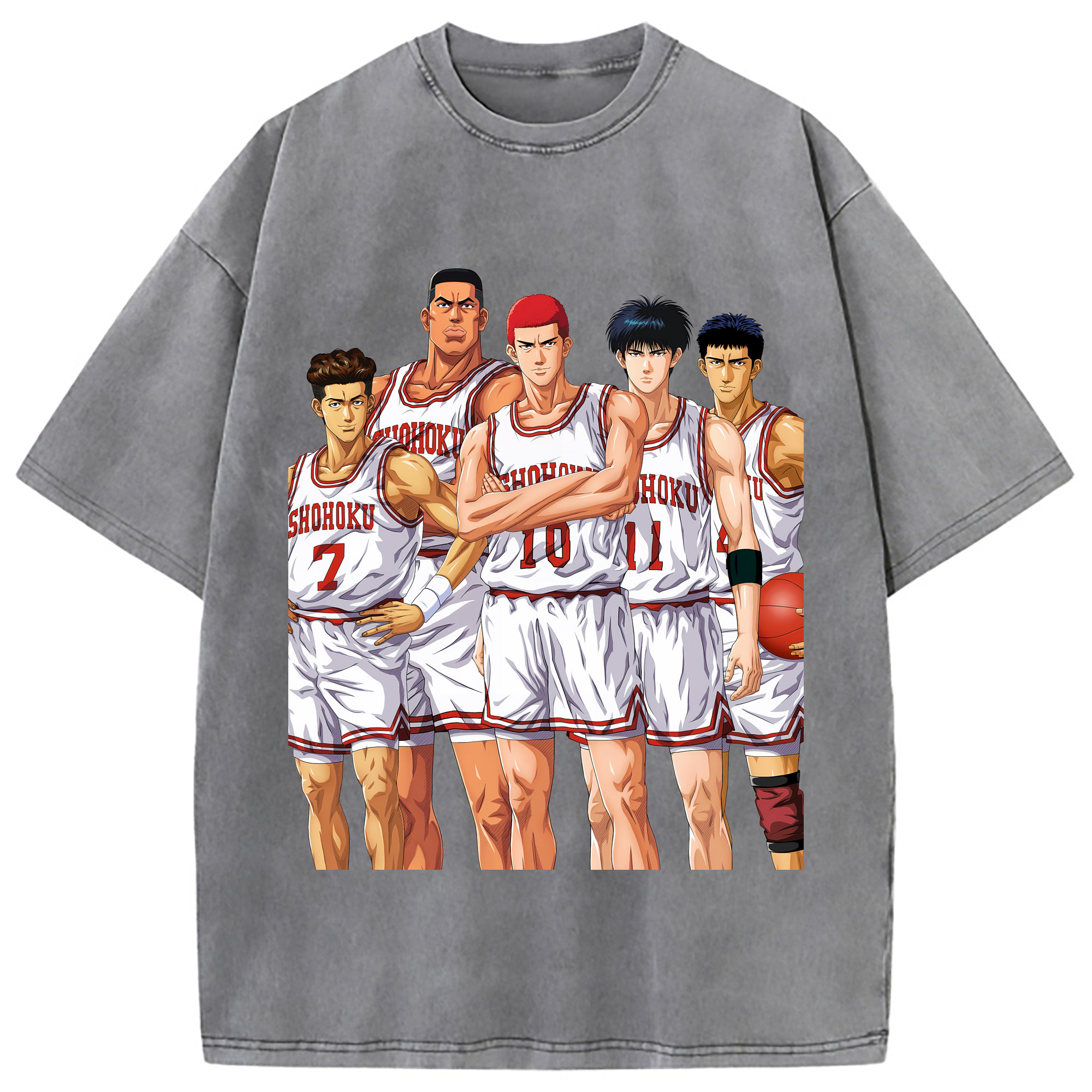 （画像用） SLAM DUNK／スラムダンク 綿100% ヴィンテージ風 半袖Tシャツ（フロントプリント）
