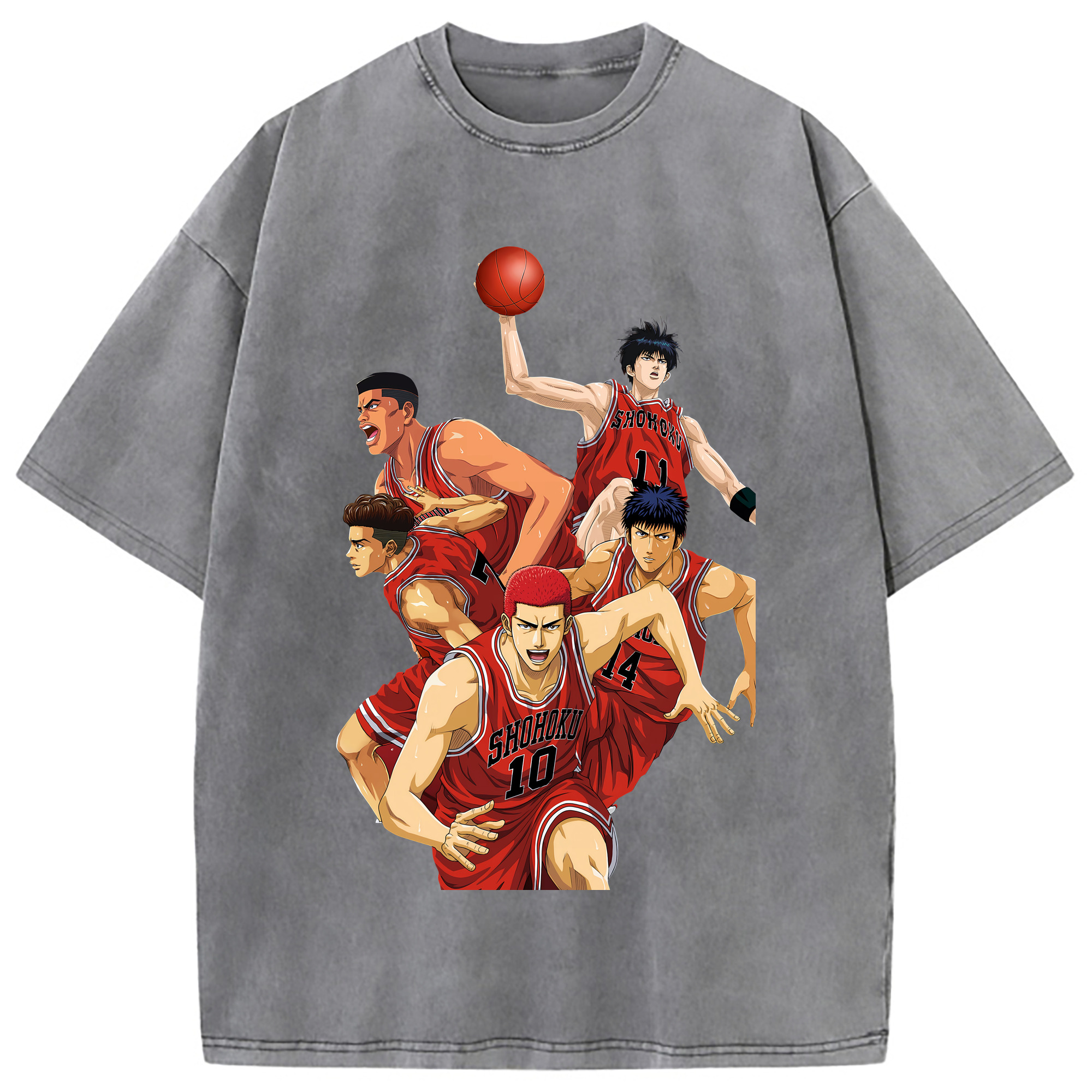 （画像用） SLAM DUNK／スラムダンク 綿100% ヴィンテージ風 半袖Tシャツ（フロントプリント）