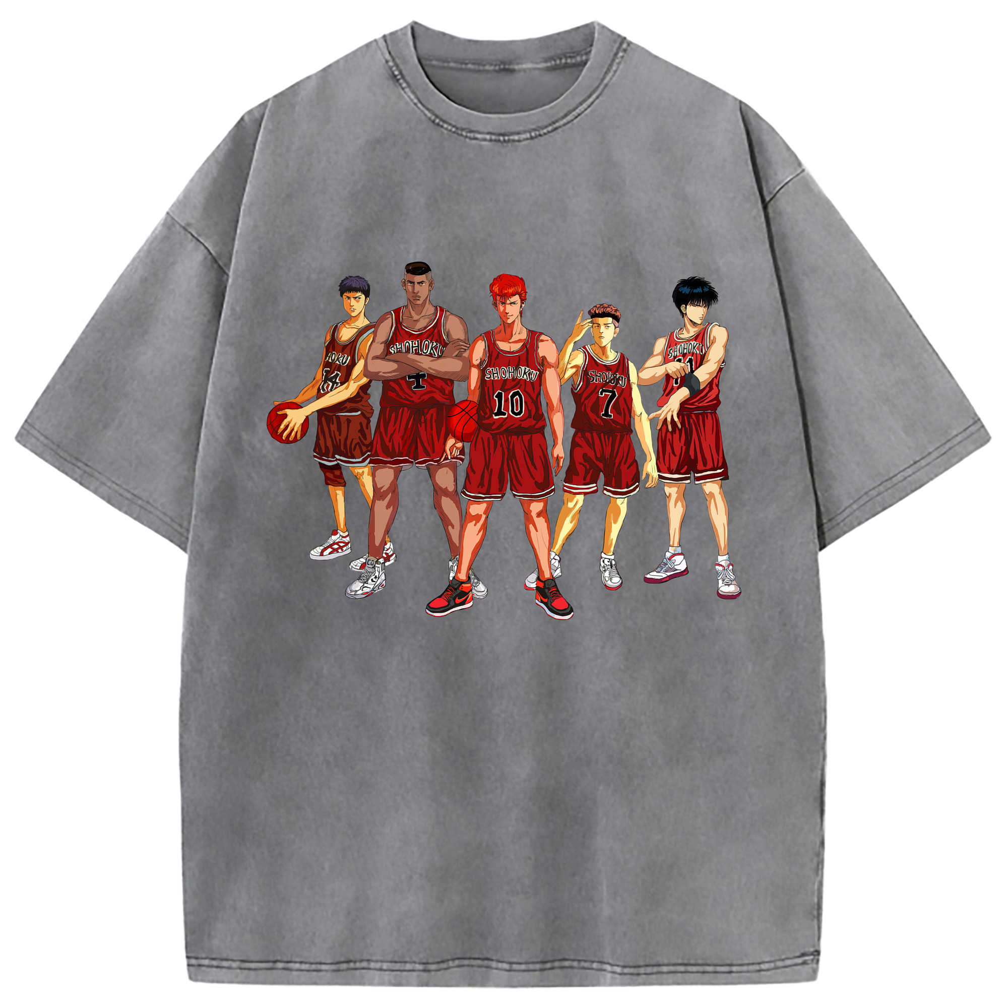 （画像用） SLAM DUNK／スラムダンク 綿100% ヴィンテージ風 半袖Tシャツ（フロントプリント）