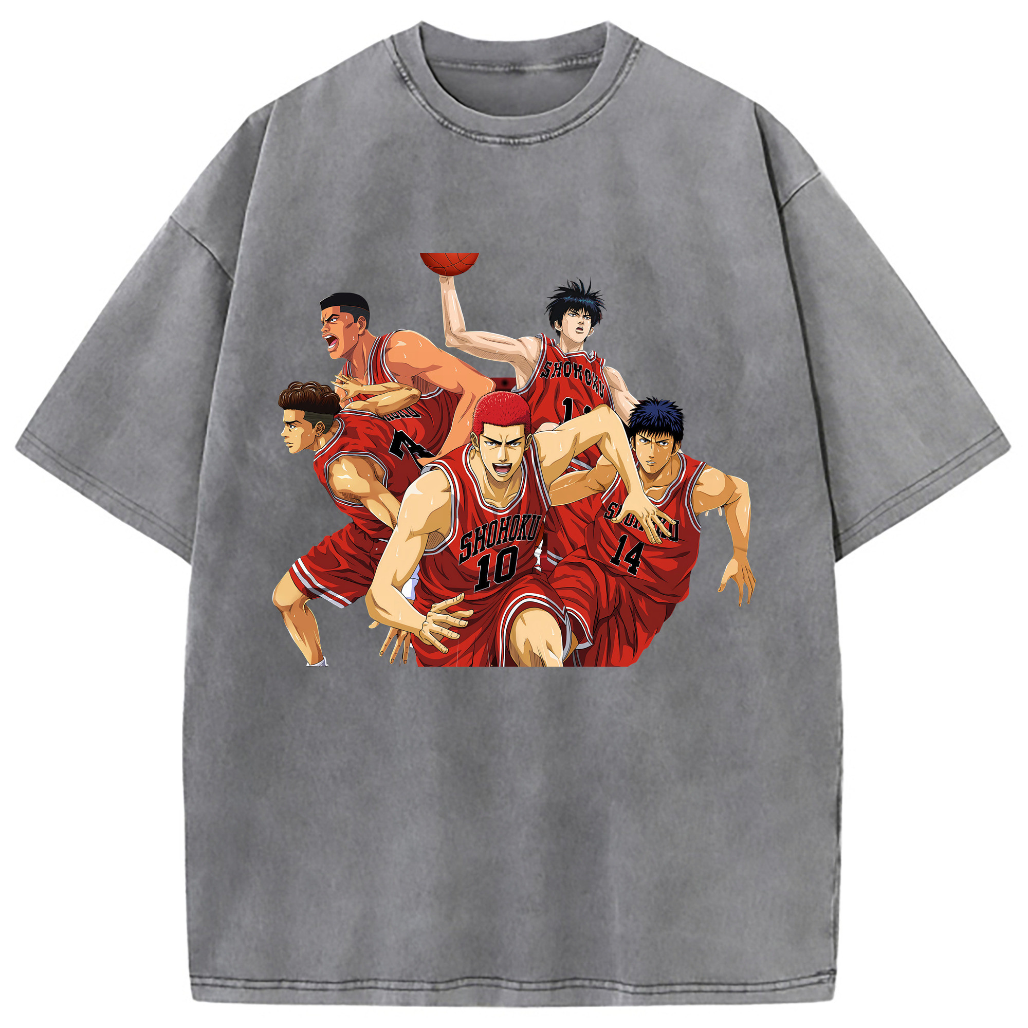 （画像用） SLAM DUNK／スラムダンク 綿100% ヴィンテージ風 半袖Tシャツ（フロントプリント）