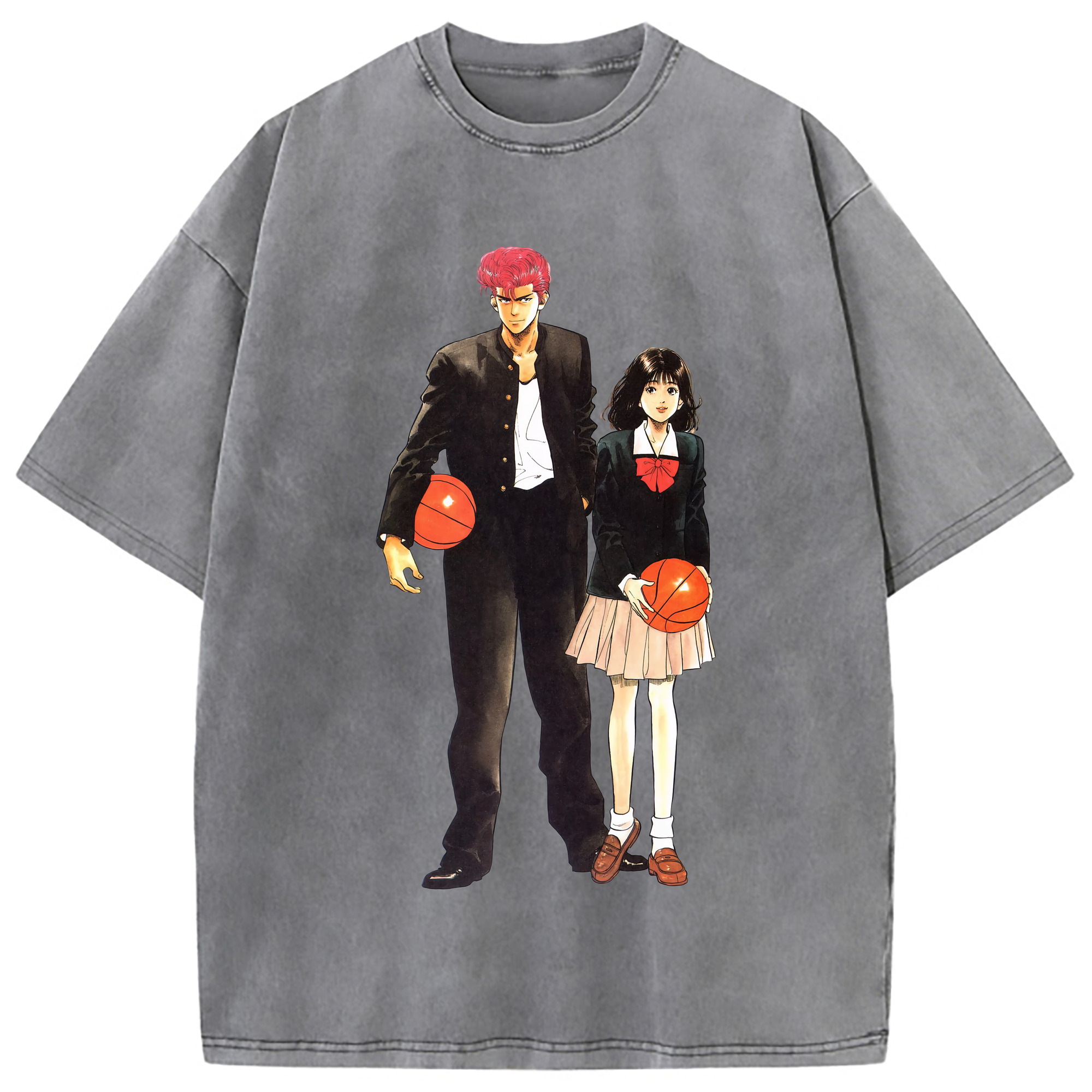 （画像用） SLAM DUNK／スラムダンク 綿100% ヴィンテージ風 半袖Tシャツ（フロントプリント）