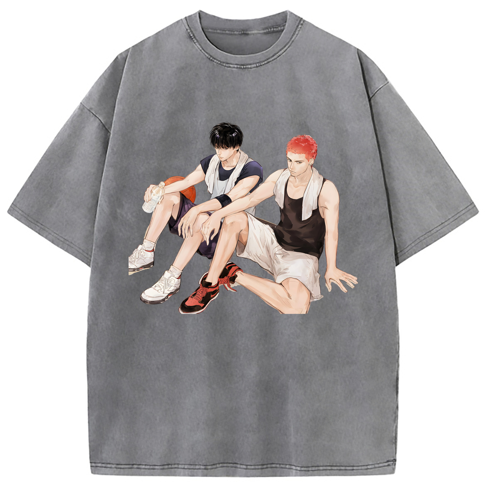 （画像用） SLAM DUNK／スラムダンク 綿100% ヴィンテージ風 半袖Tシャツ（フロントプリント）
