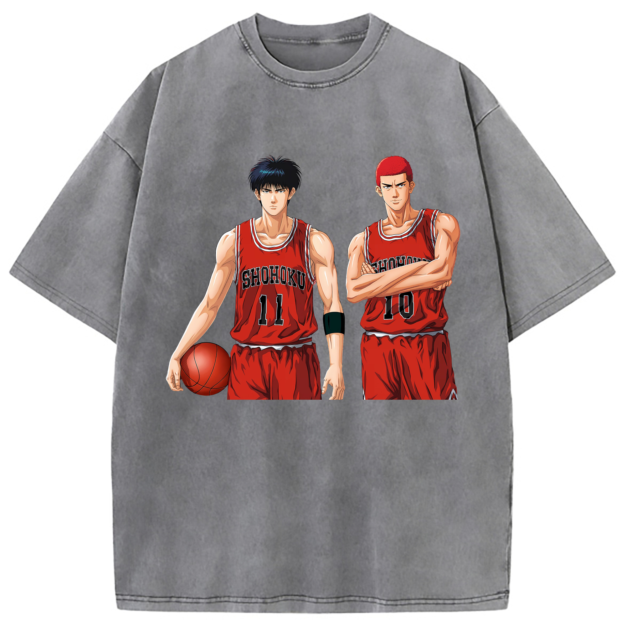 （画像用） SLAM DUNK／スラムダンク 綿100% ヴィンテージ風 半袖Tシャツ（フロントプリント）