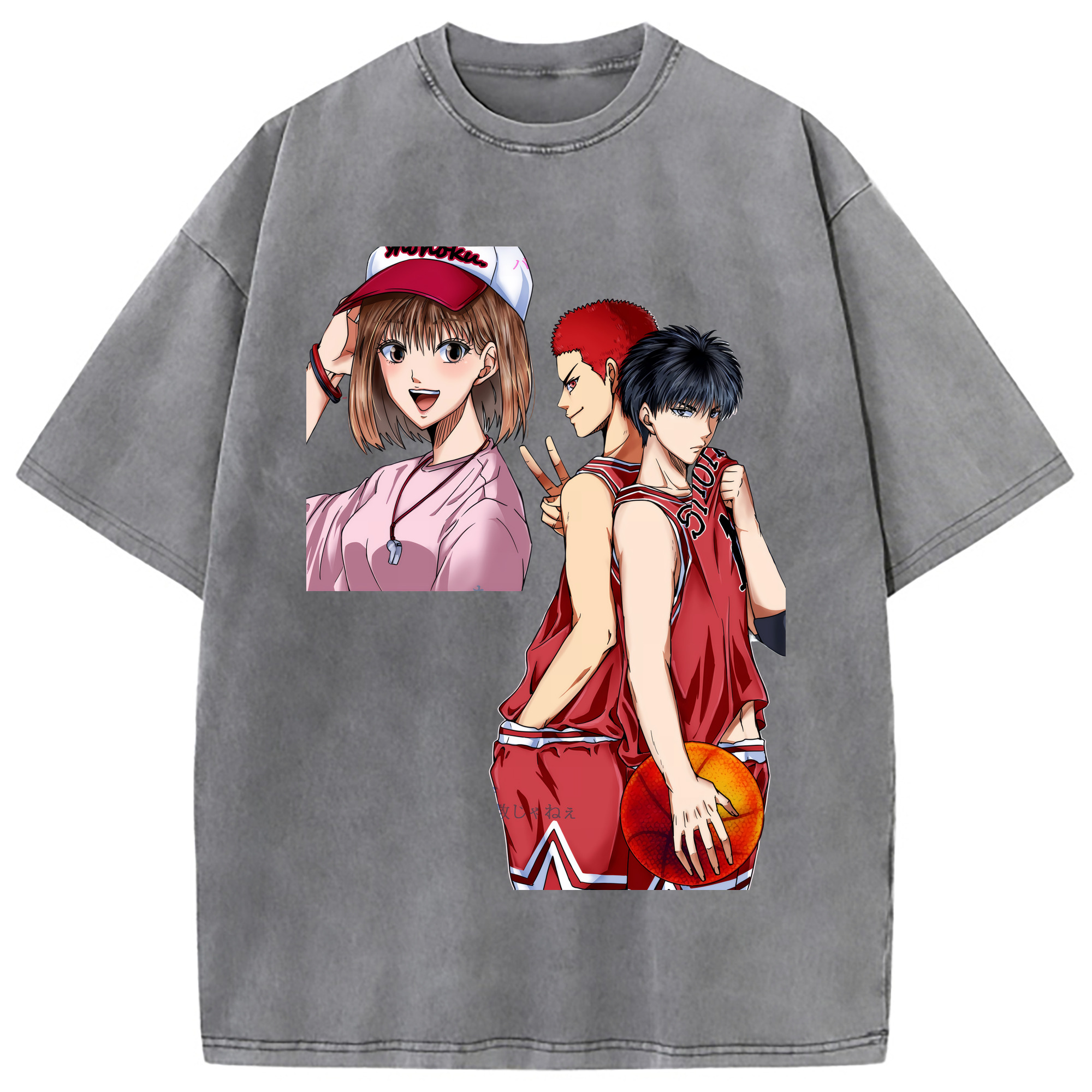 （画像用） SLAM DUNK／スラムダンク 綿100% ヴィンテージ風 半袖Tシャツ（フロントプリント）