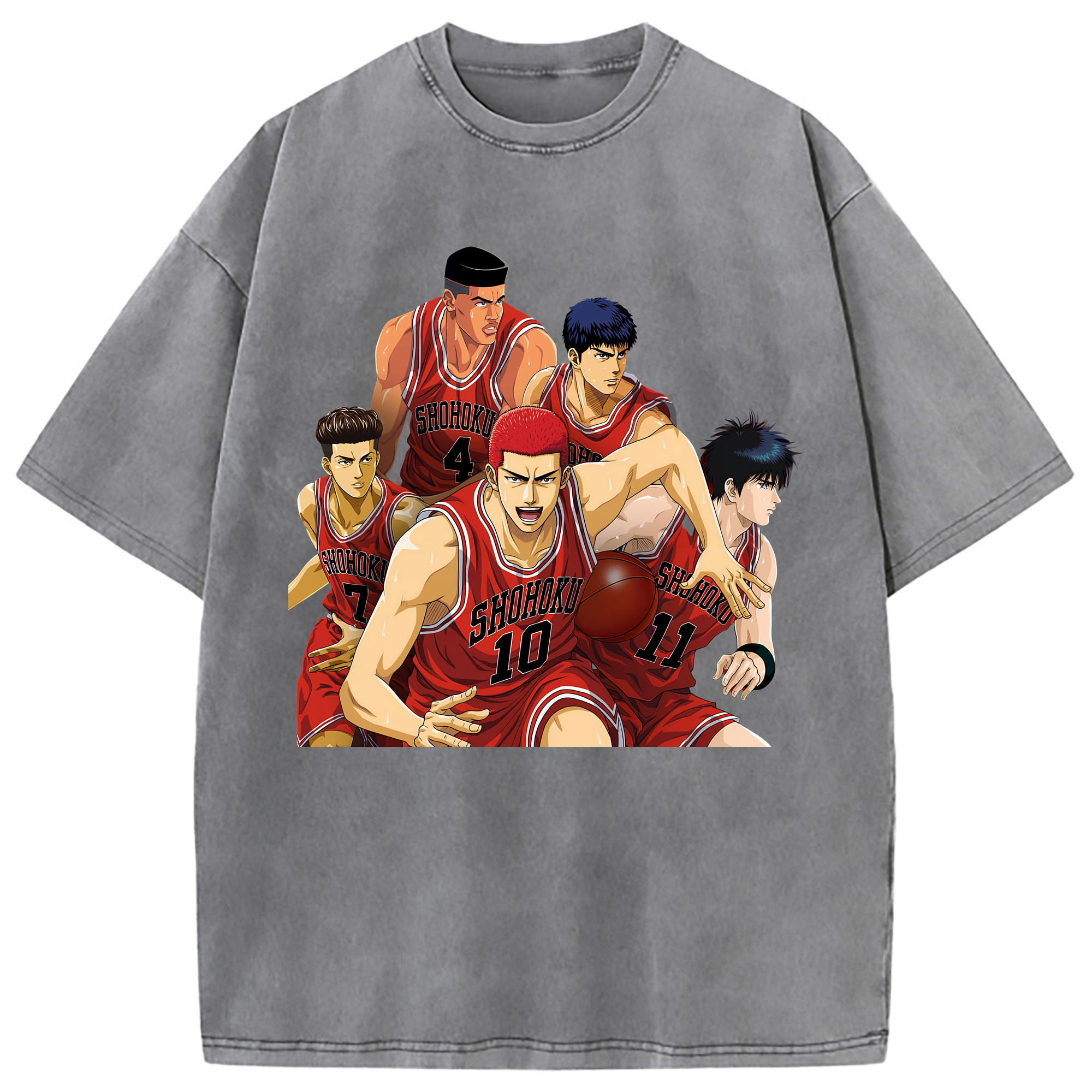 （画像用） SLAM DUNK／スラムダンク 綿100% ヴィンテージ風 半袖Tシャツ（フロントプリント）