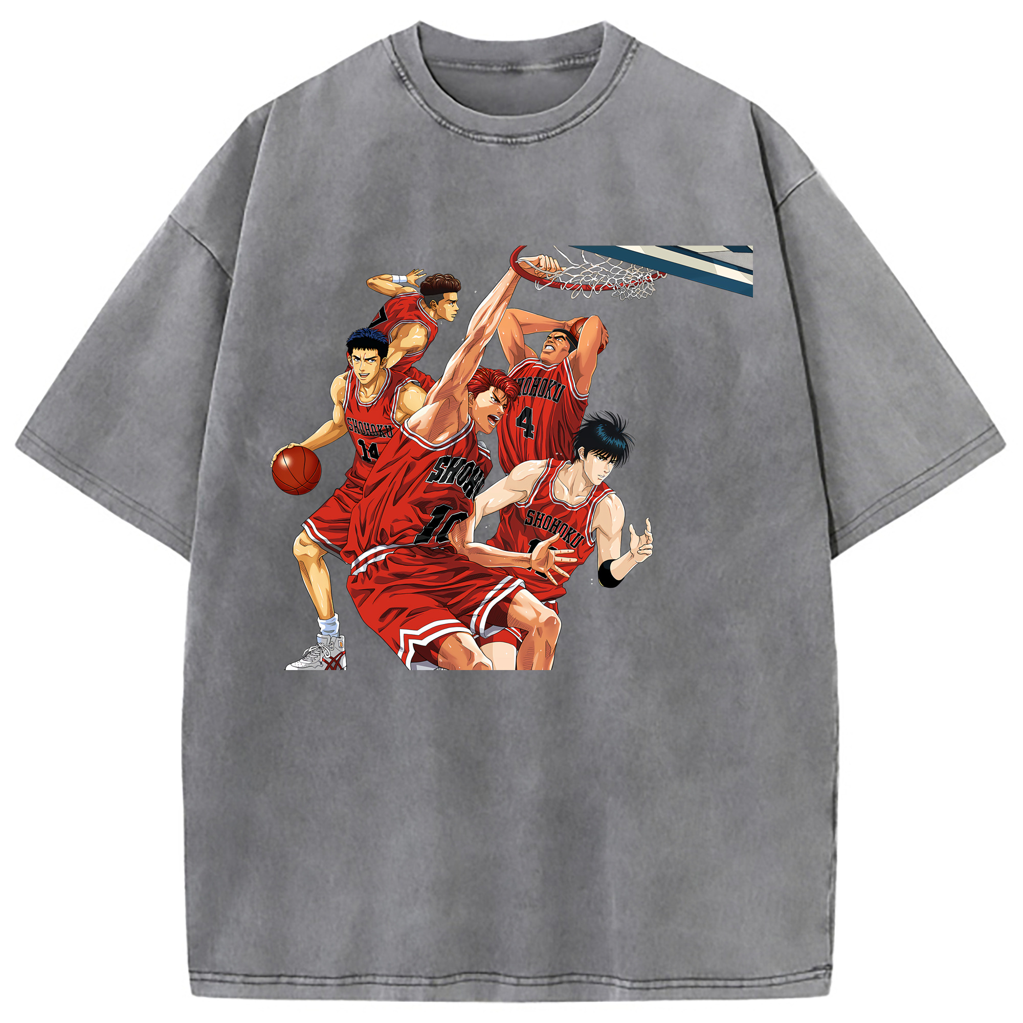 （画像用） SLAM DUNK／スラムダンク 綿100% ヴィンテージ風 半袖Tシャツ（フロントプリント）