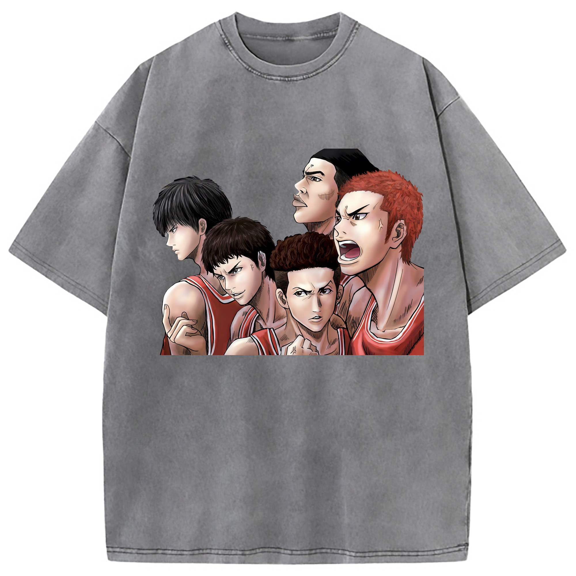 （画像用） SLAM DUNK／スラムダンク 綿100% ヴィンテージ風 半袖Tシャツ（フロントプリント）