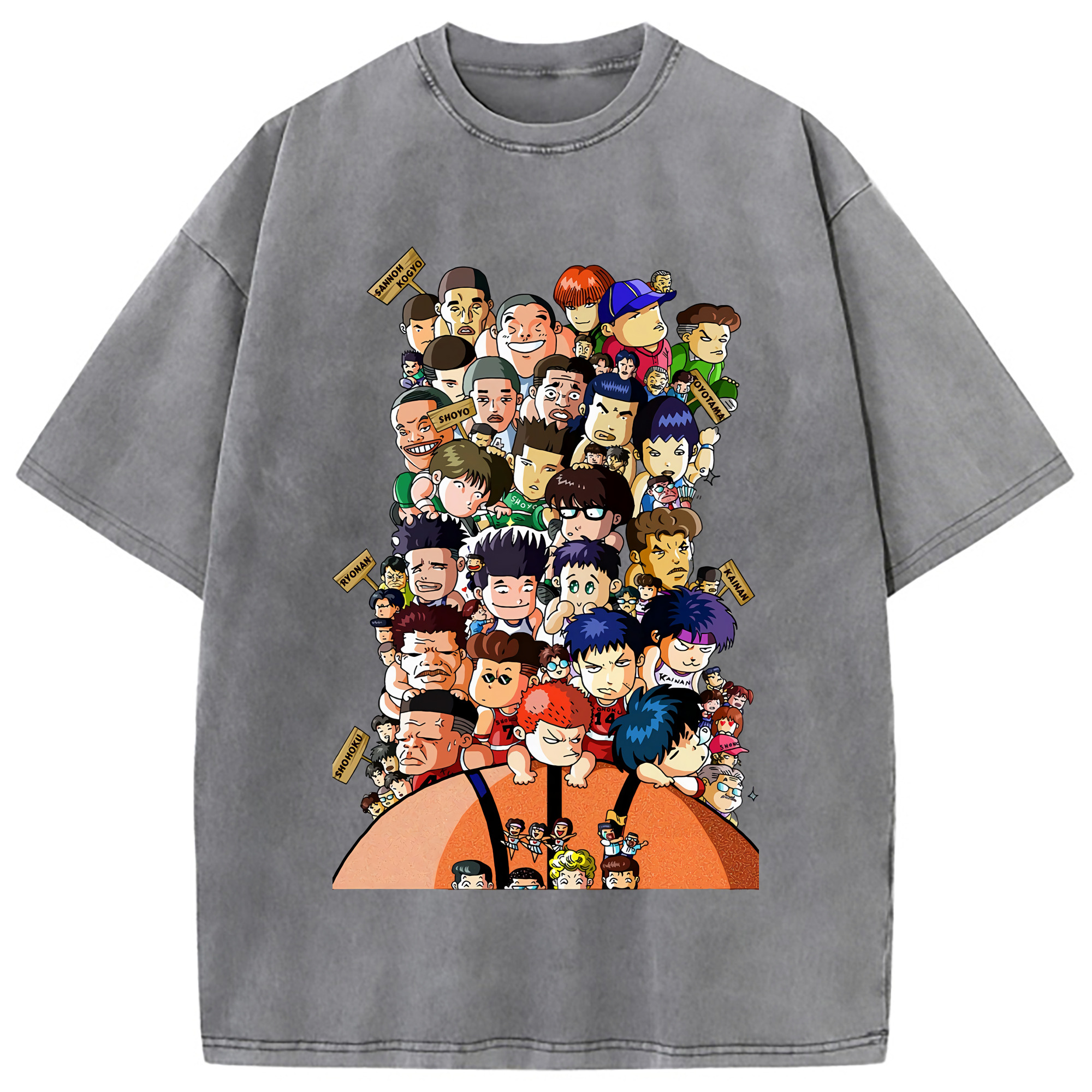 （画像用） SLAM DUNK／スラムダンク 綿100% ヴィンテージ風 半袖Tシャツ（フロントプリント）