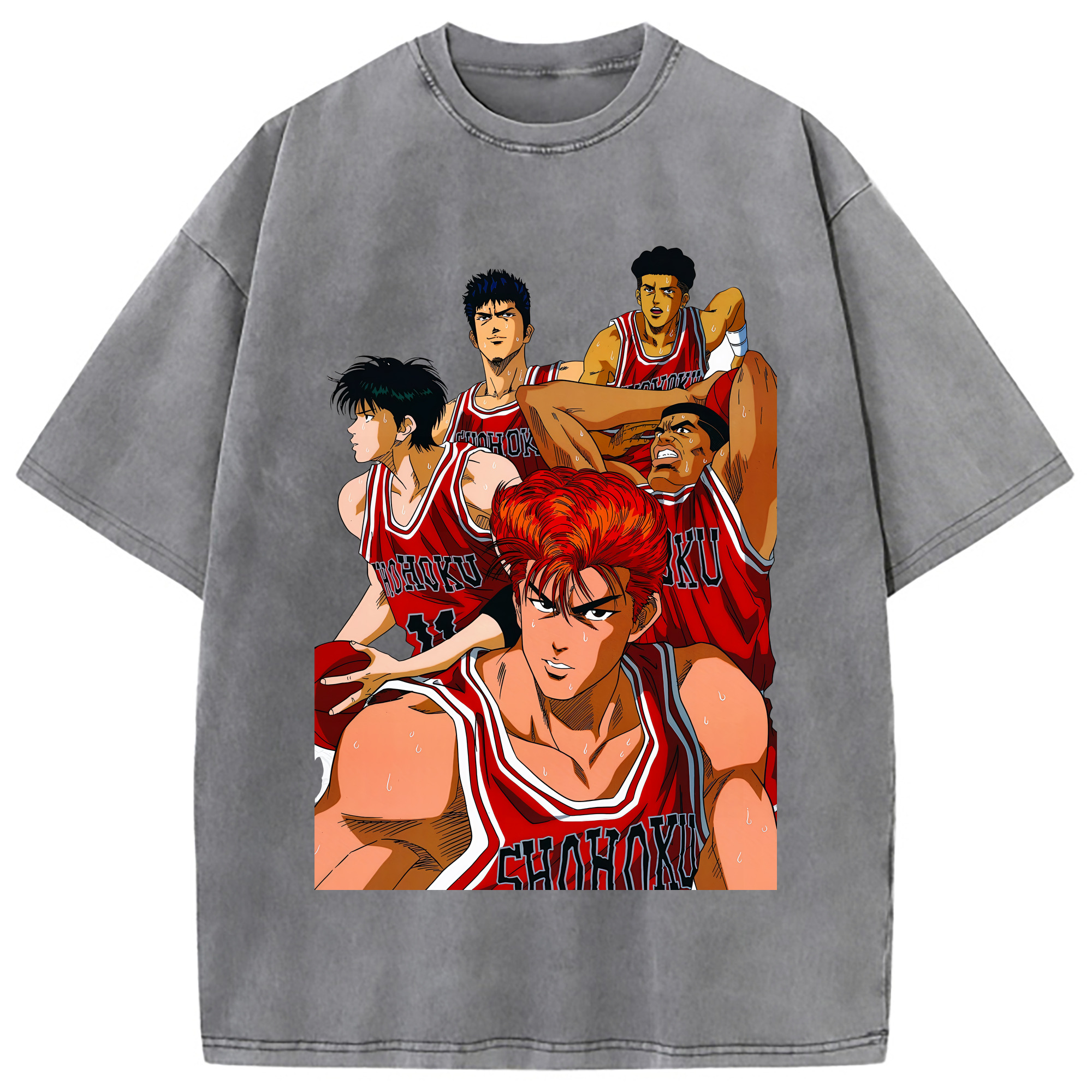 （画像用） SLAM DUNK／スラムダンク 綿100% ヴィンテージ風 半袖Tシャツ（フロントプリント）