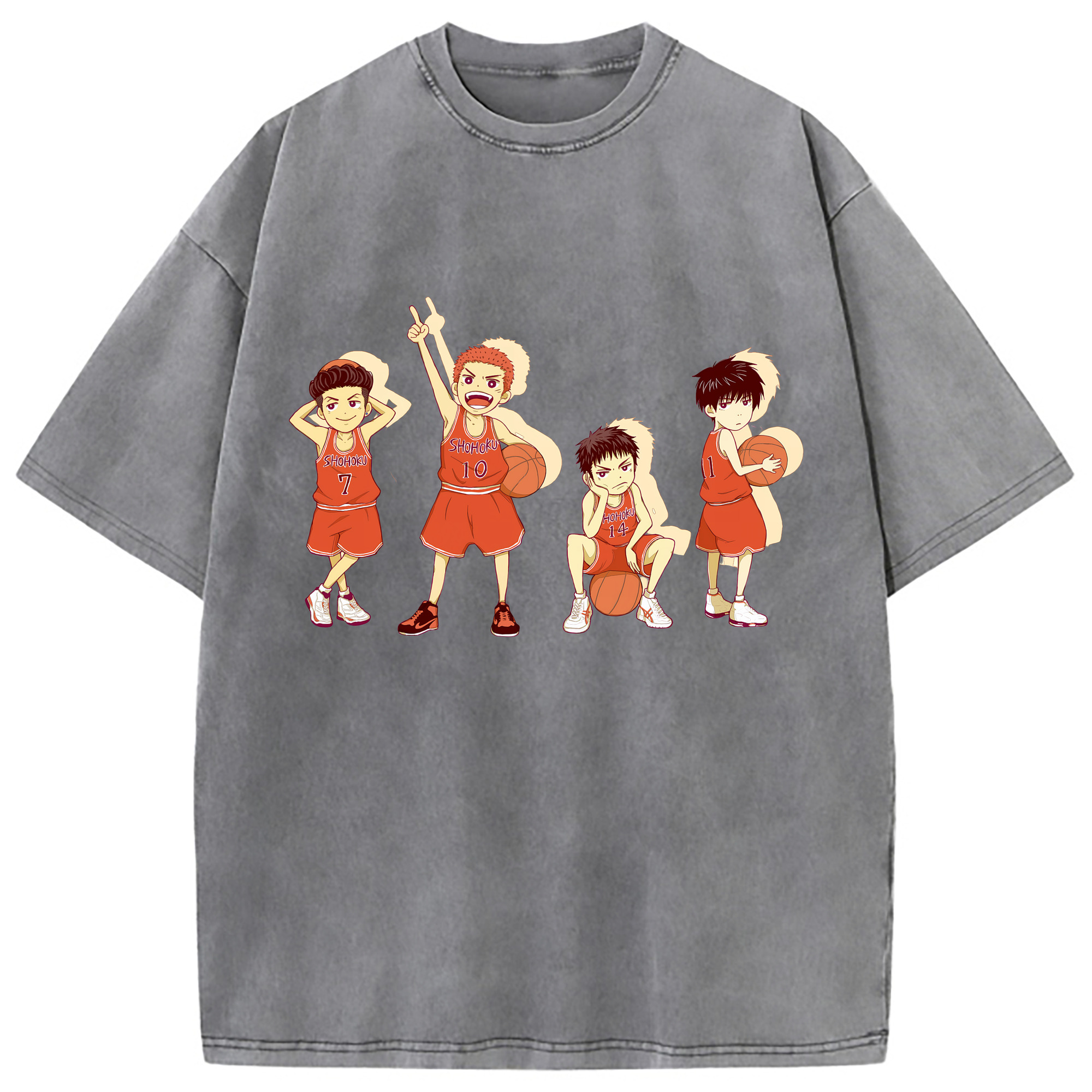 （画像用） SLAM DUNK／スラムダンク 綿100% ヴィンテージ風 半袖Tシャツ（フロントプリント）