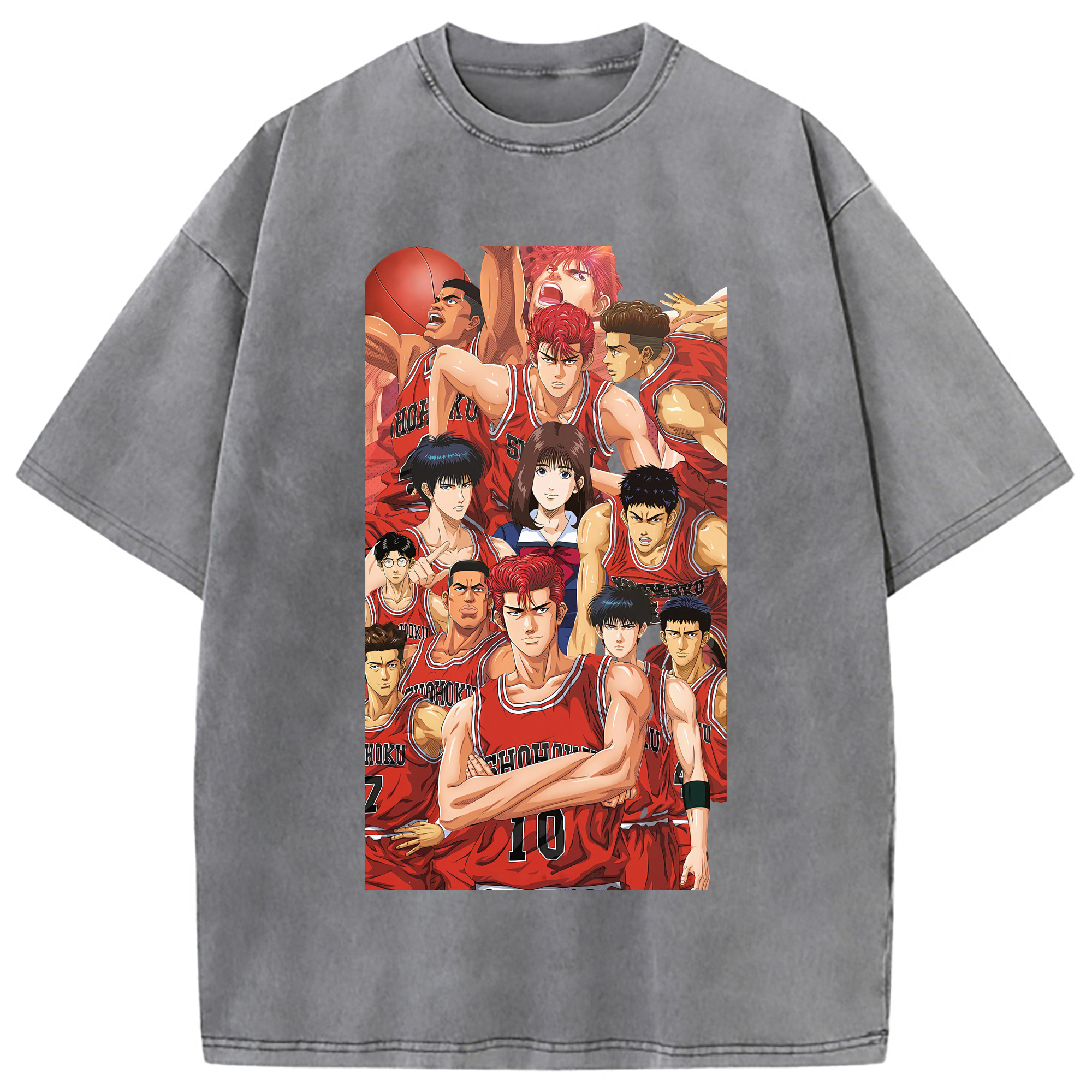 （画像用） SLAM DUNK／スラムダンク 綿100% ヴィンテージ風 半袖Tシャツ（フロントプリント）
