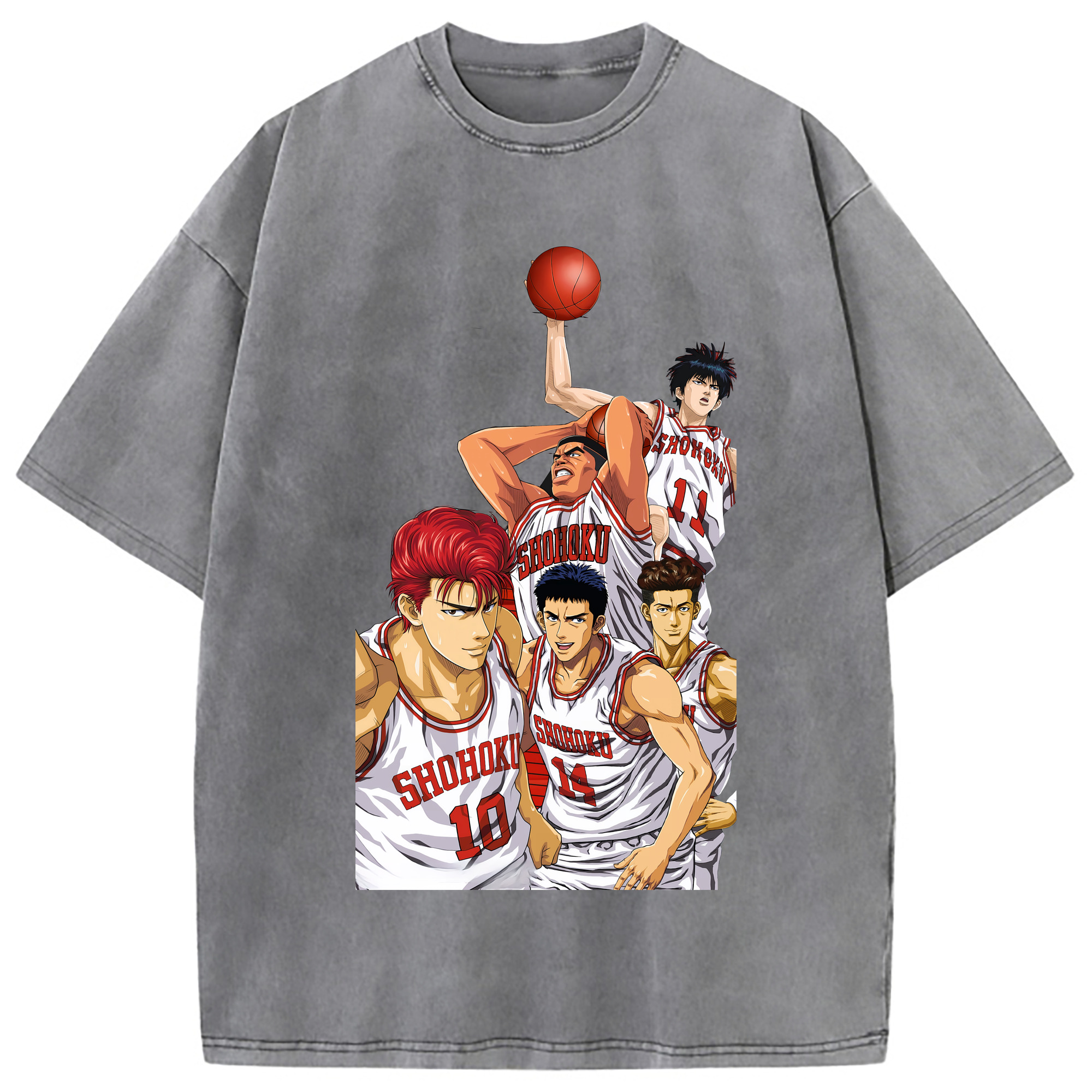 （画像用） SLAM DUNK／スラムダンク 綿100% ヴィンテージ風 半袖Tシャツ（フロントプリント）