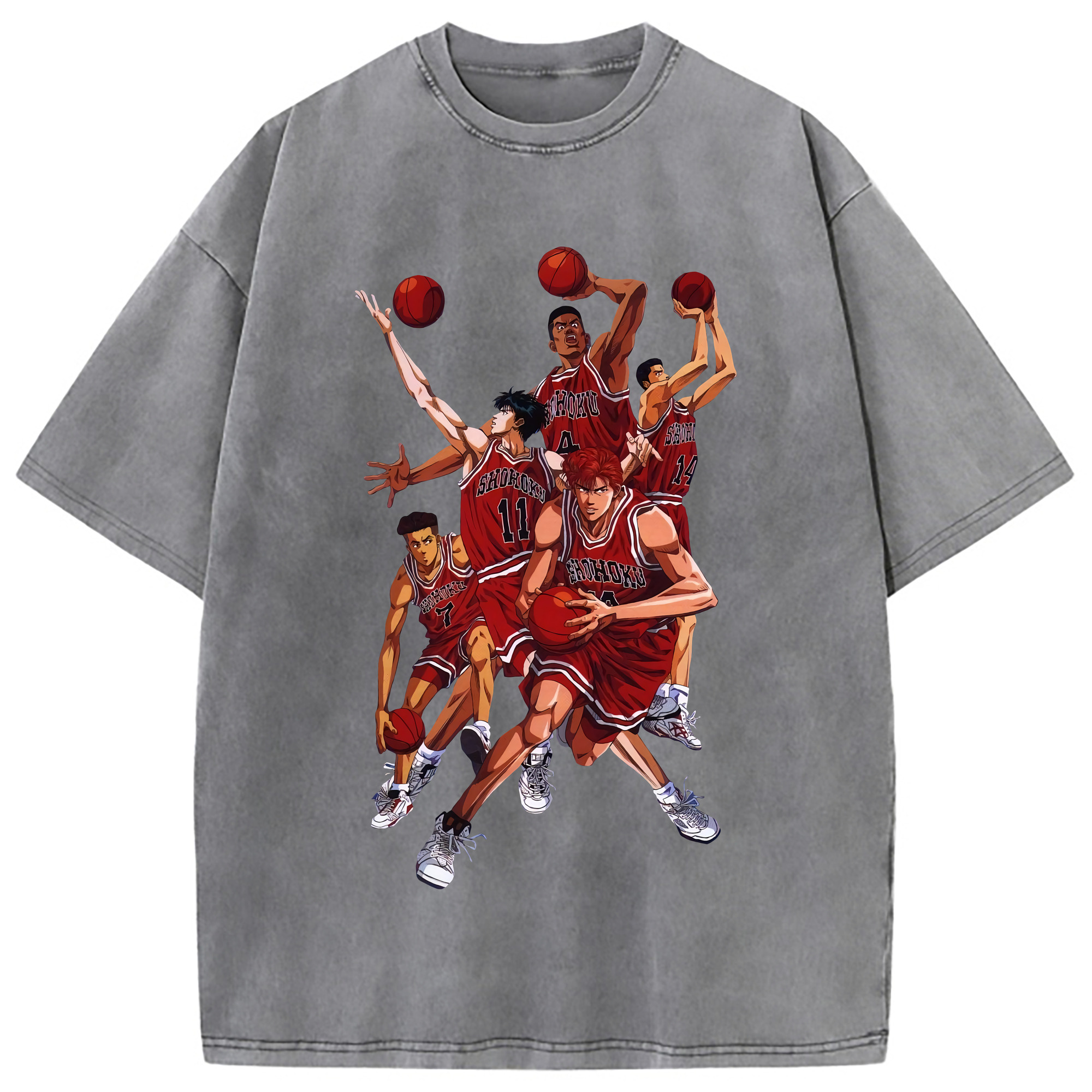（画像用） SLAM DUNK／スラムダンク 綿100% ヴィンテージ風 半袖Tシャツ（フロントプリント）